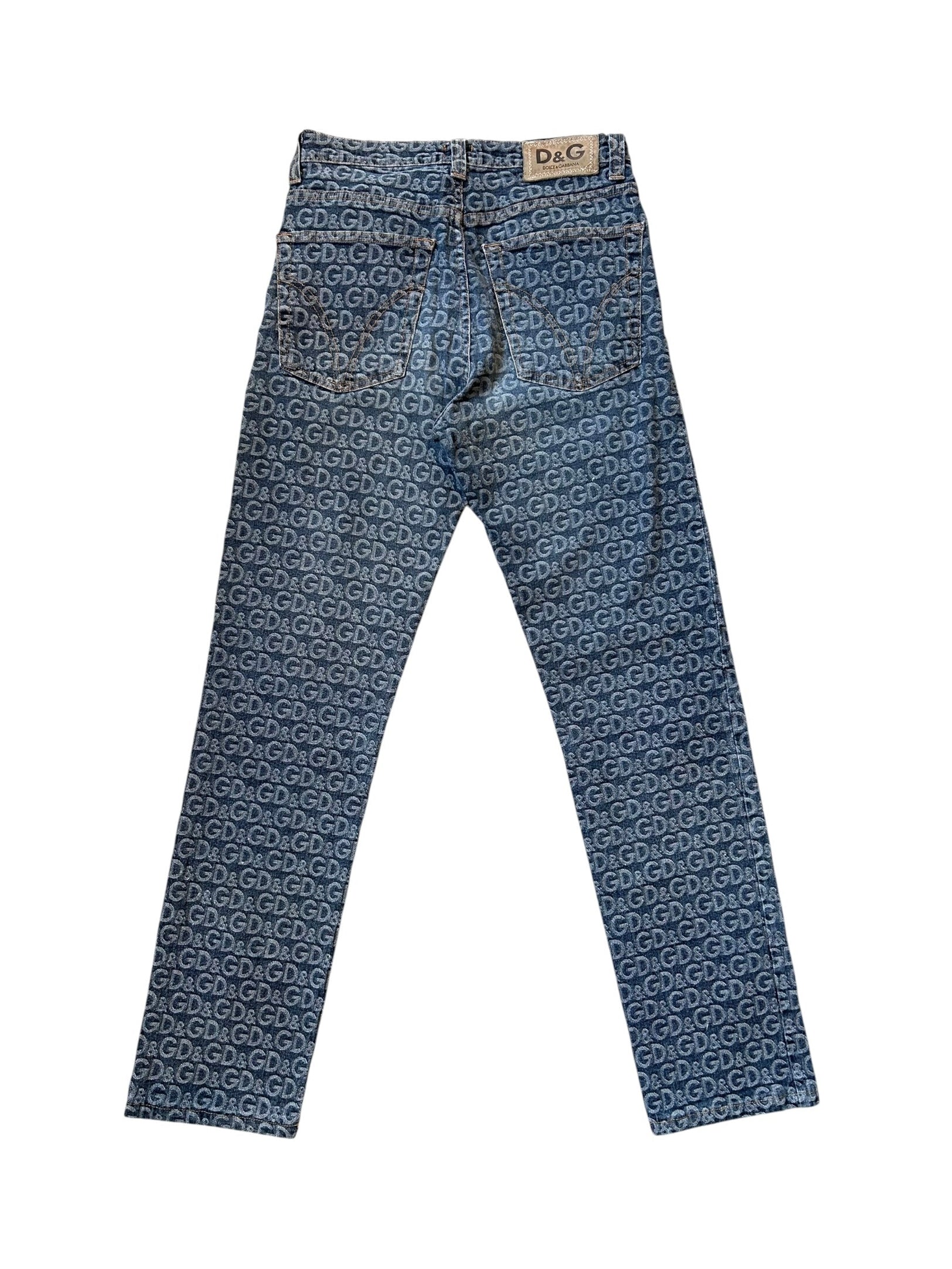 2001 "D&G" MONOGRAM DENIM JEANS