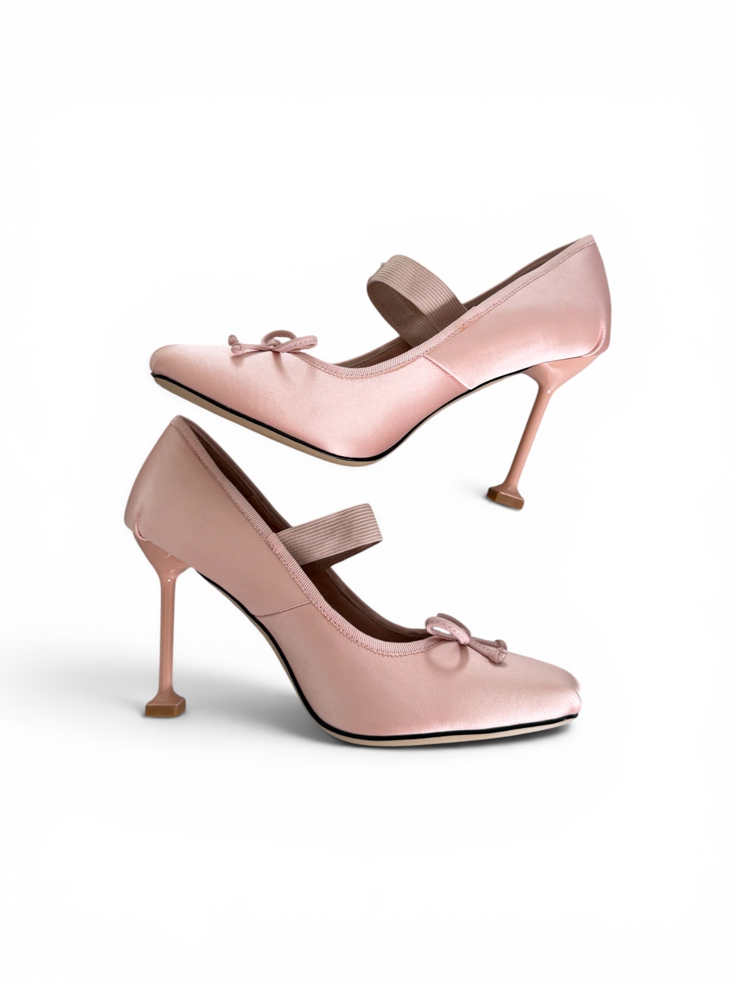 BABY PINK SATIN BALLET HEELS (W BOX)