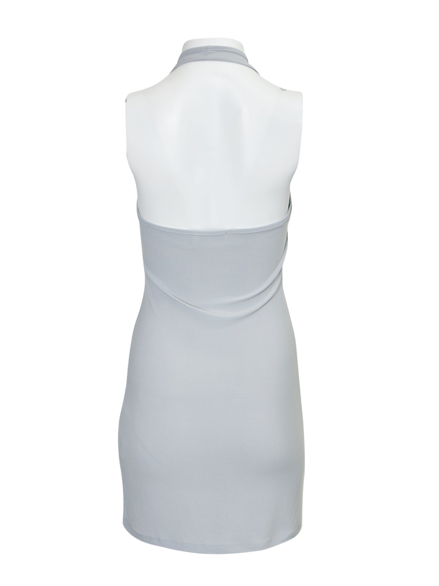 90S GREY LACE UP HALTER DRESS