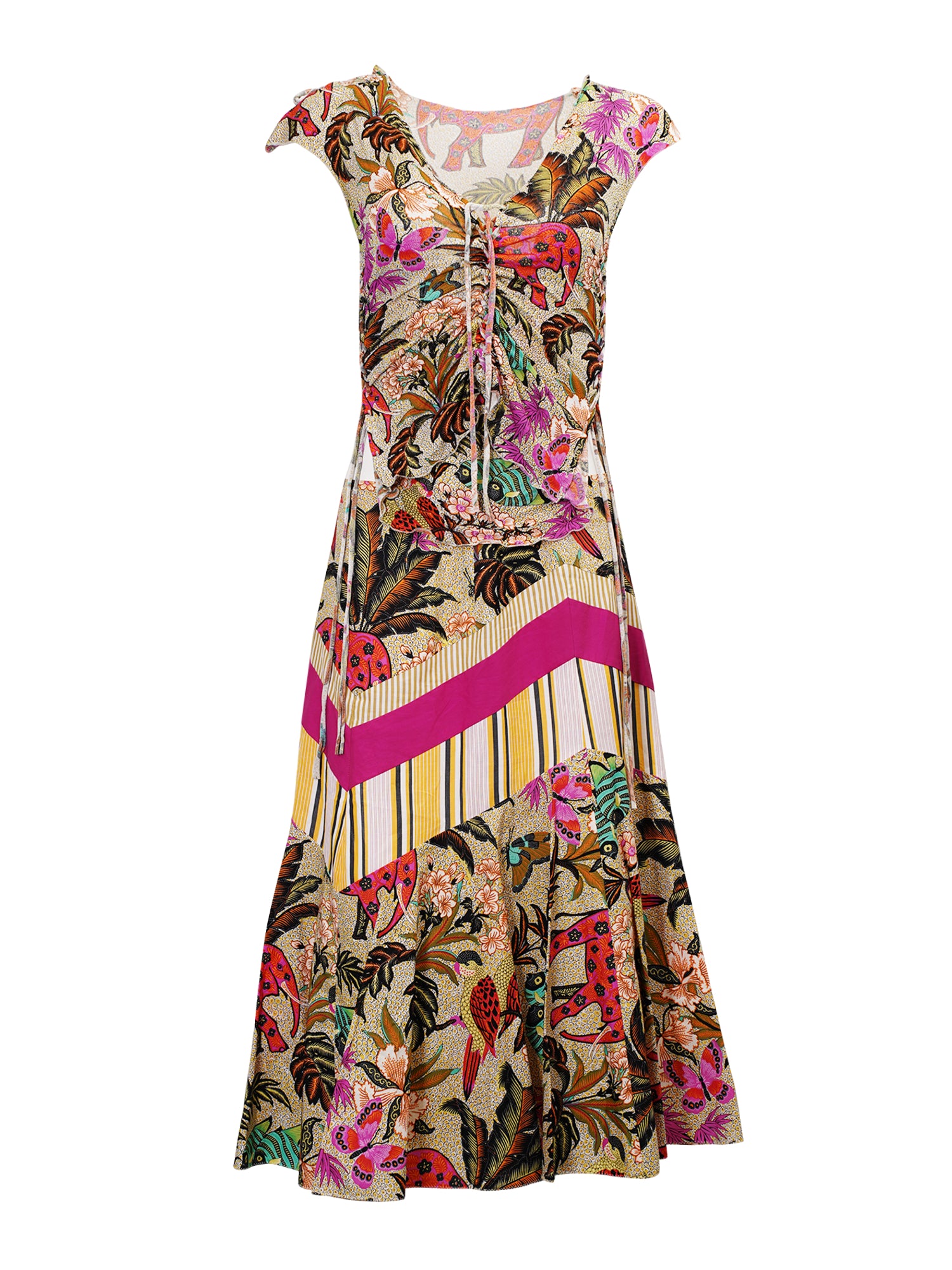 FLORAL & STRIPED 2PC SKIRT SET