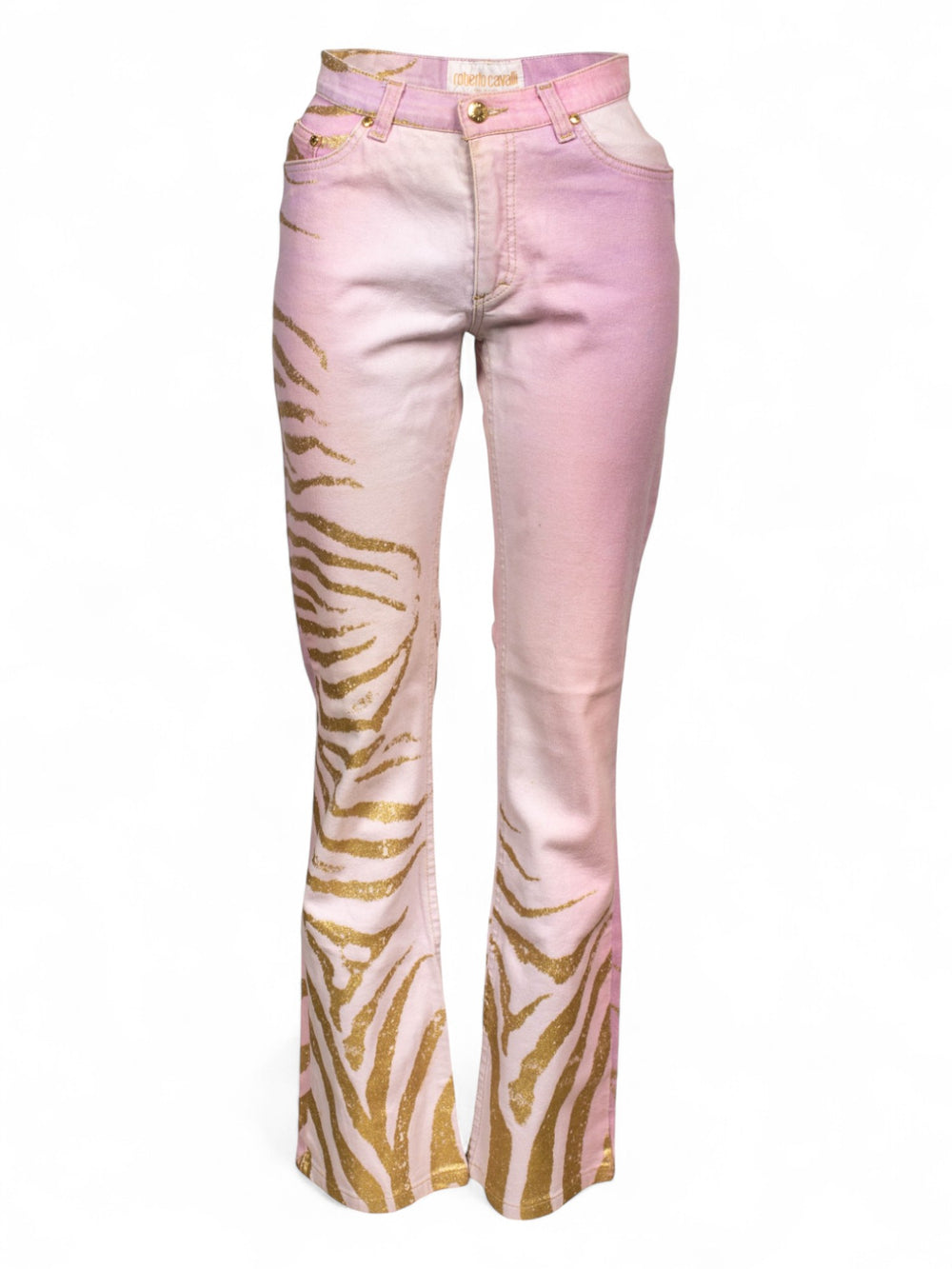 OMBRÉ PINK TIGER PRINT MID RISE JEANS