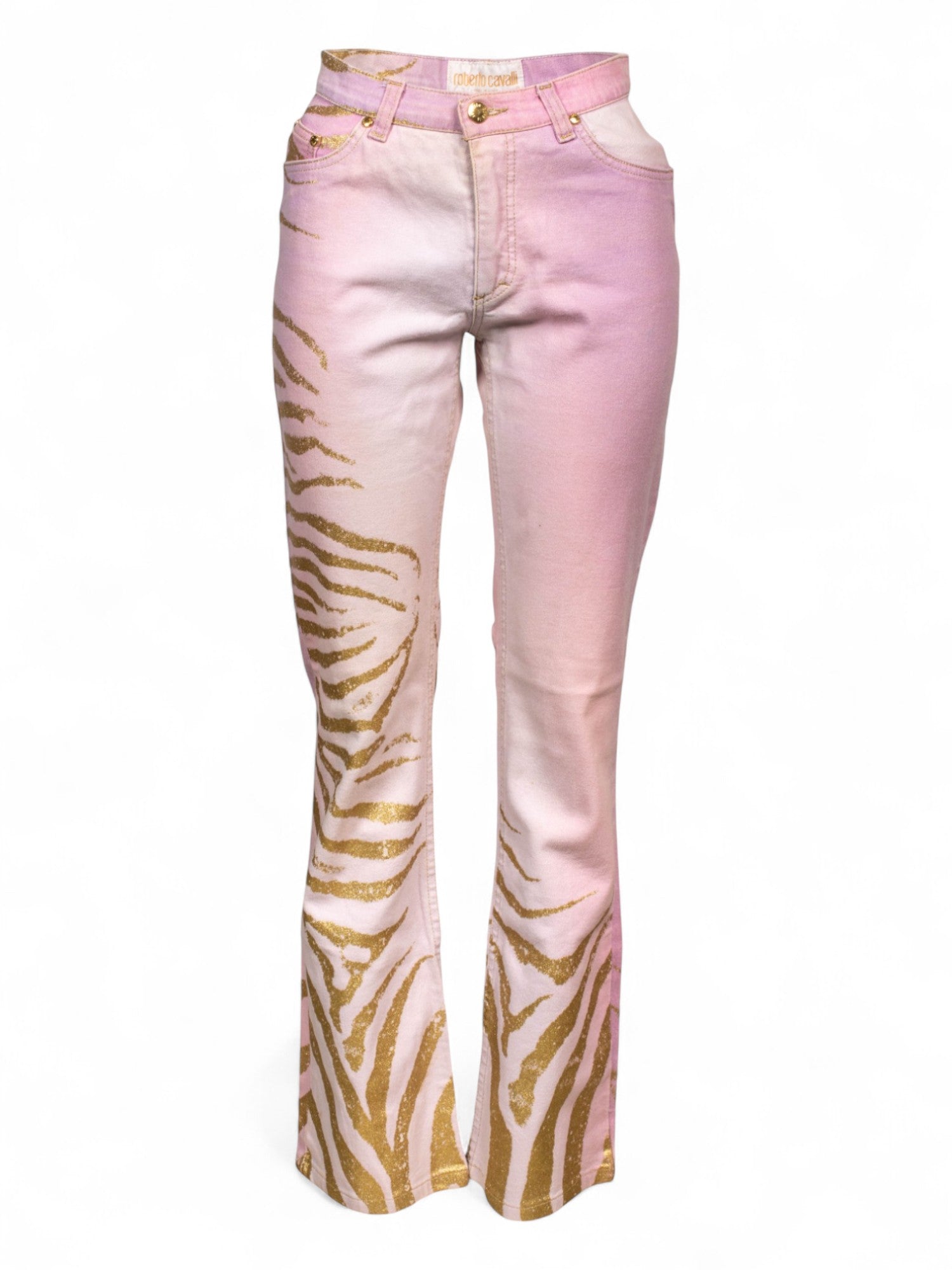 OMBRÉ PINK TIGER PRINT MID RISE JEANS