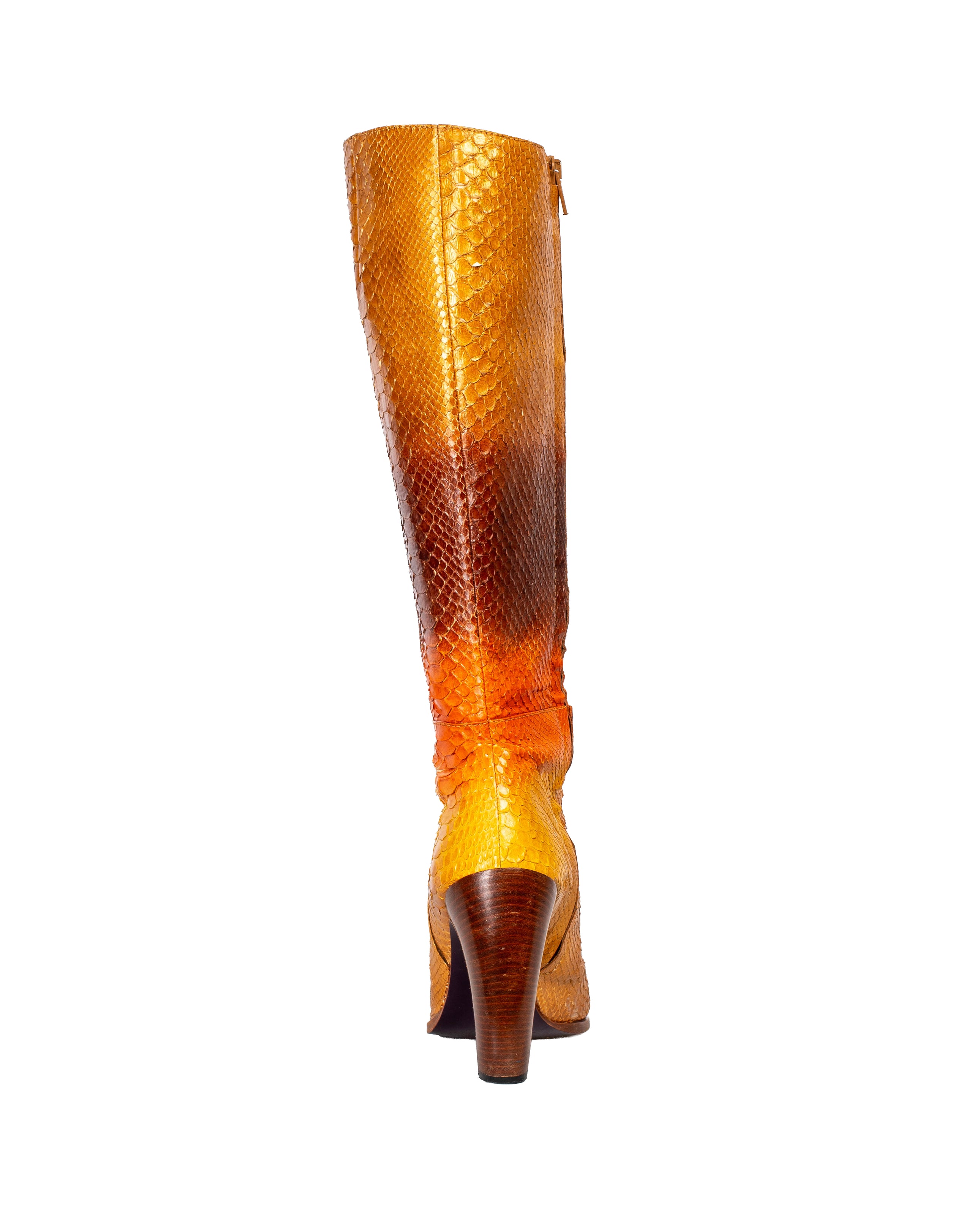 PYTHON ORANGE OMBRÉ BOOTS