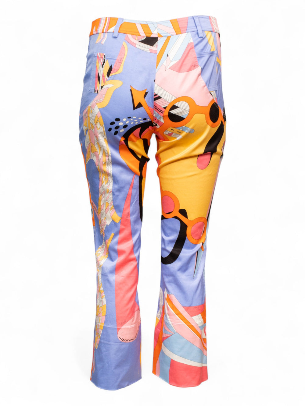 CLASSIC PRINTED PURPLE CROPPED PANTS