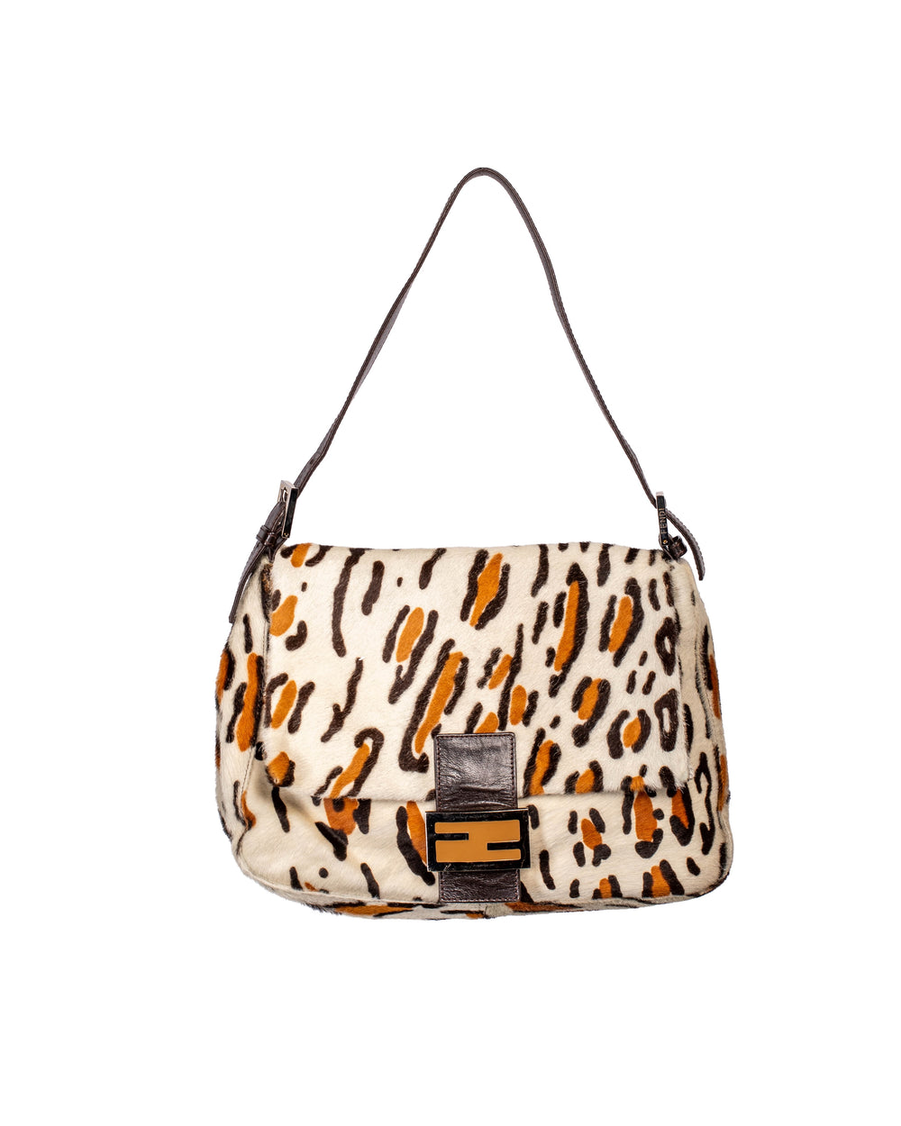 WHITE LEOPARD CALFHAIR MAMA BAGUETTE