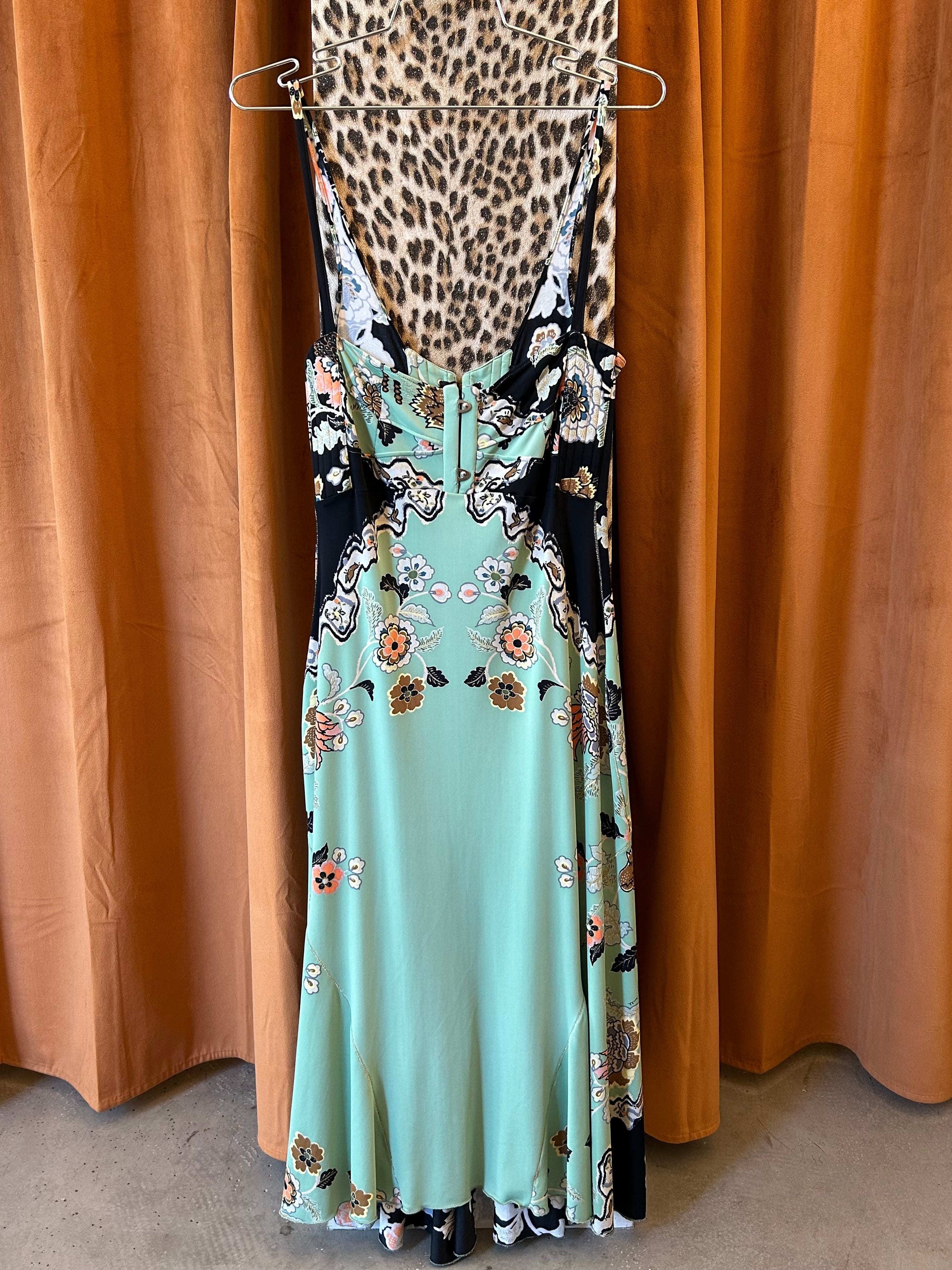 SS03 CHINOISERIE GREEN CORSET DRESS