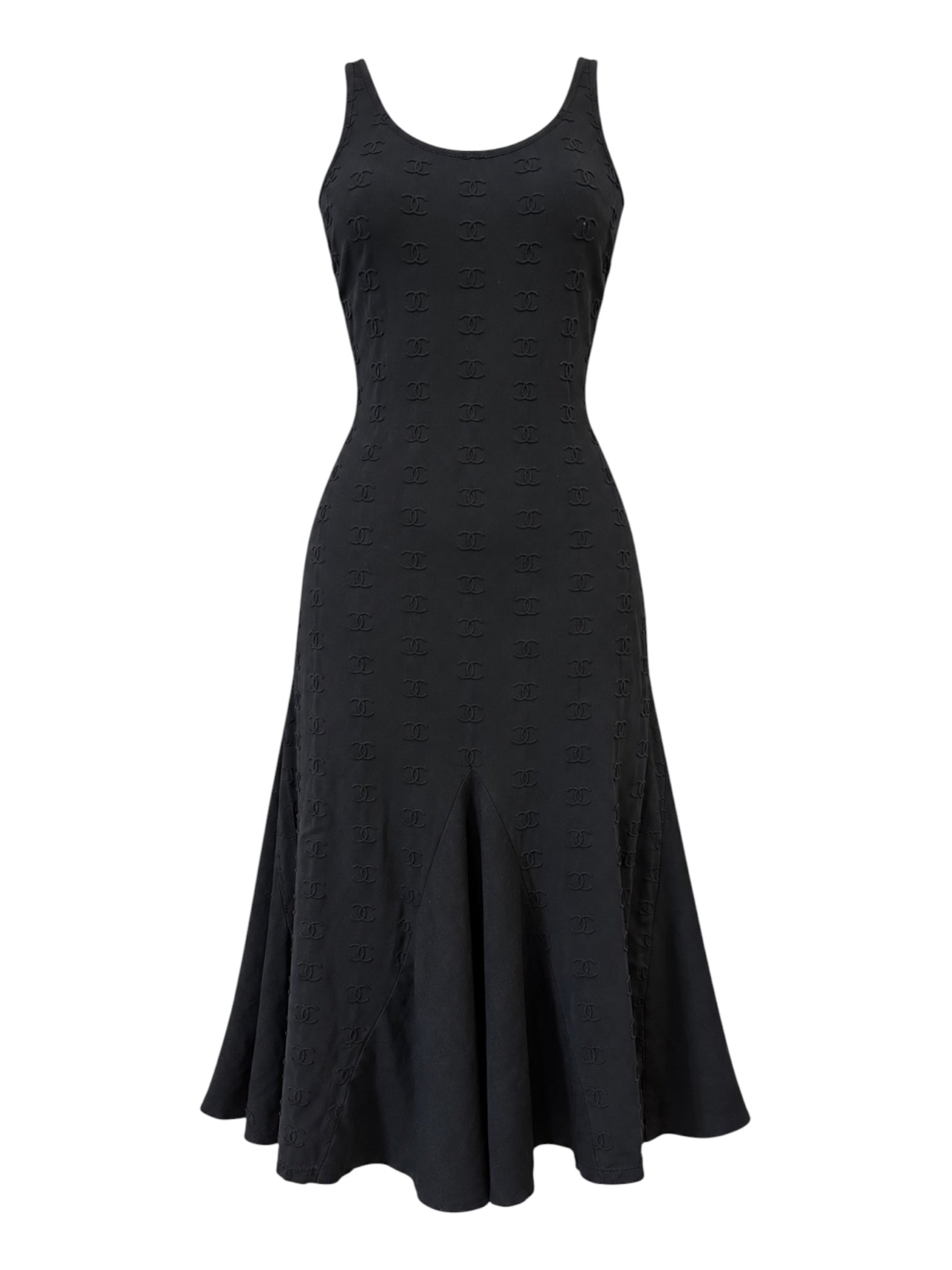 SS1997 BLACK CC RACERBACK MIDI DRESS @SM