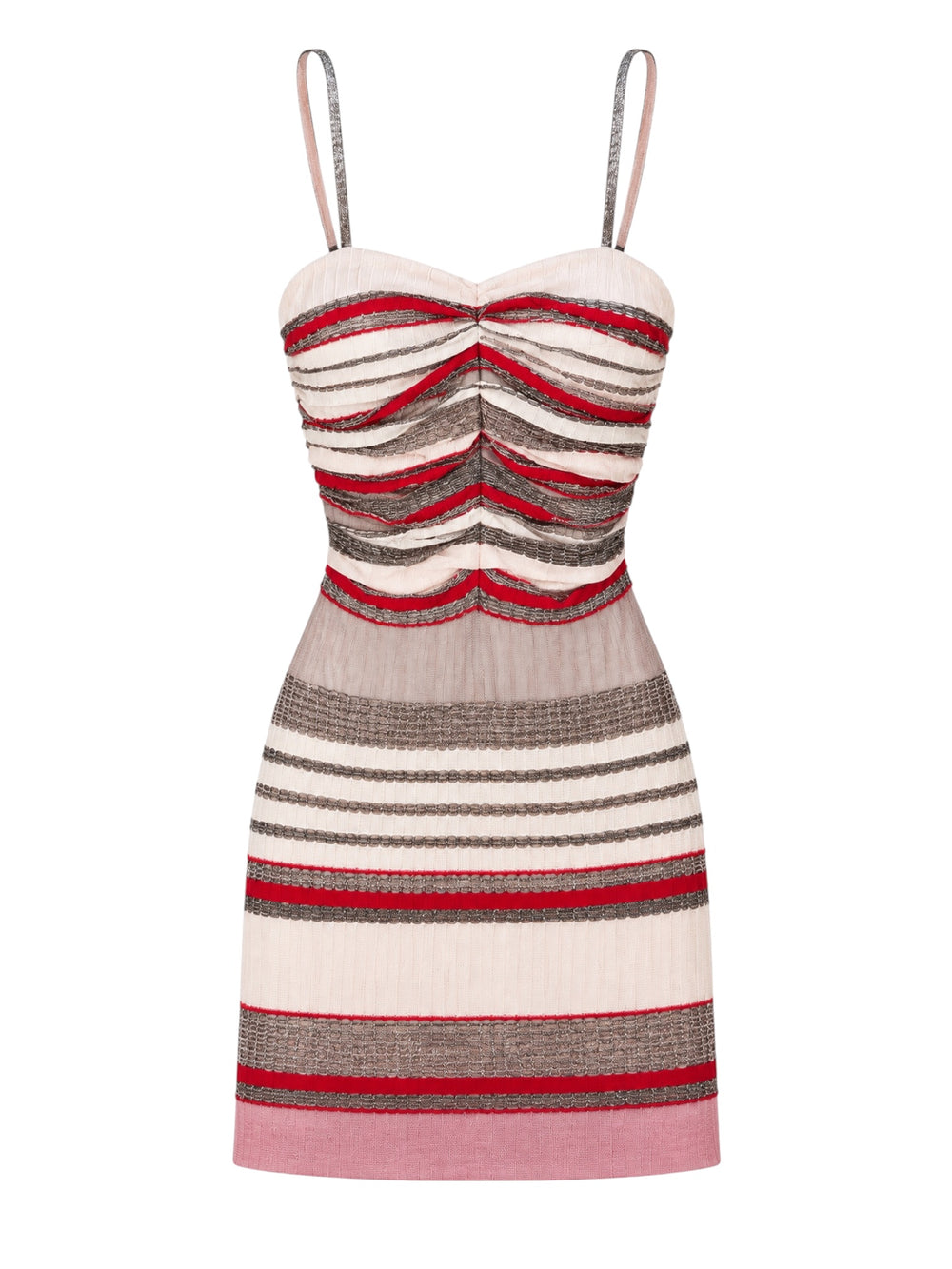RED & PINK SPARKLE STRIPED MINI DRESS (NWT)