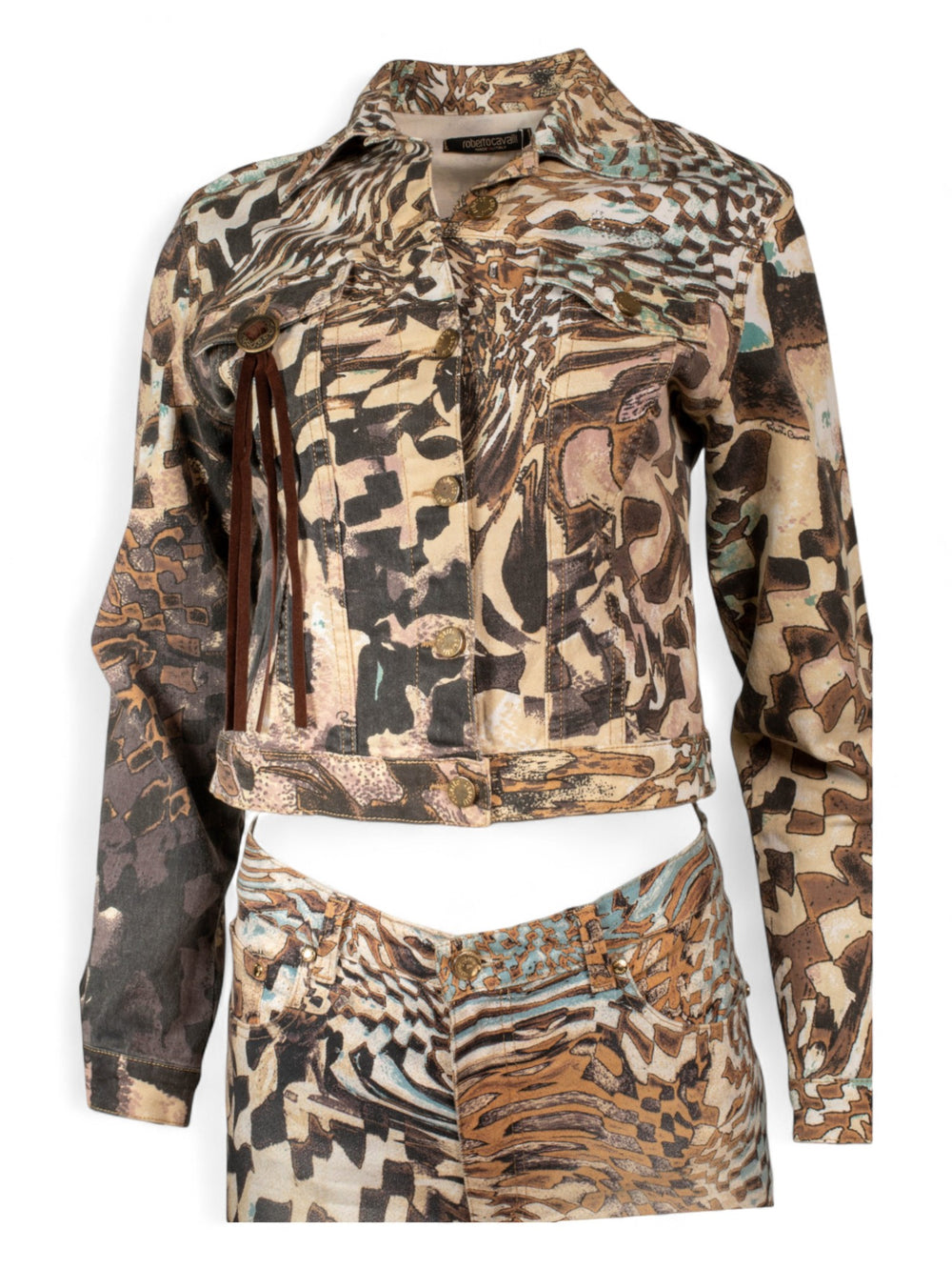 2003 PRINTED DENIM JACKET & JEANS SET @JMOORE