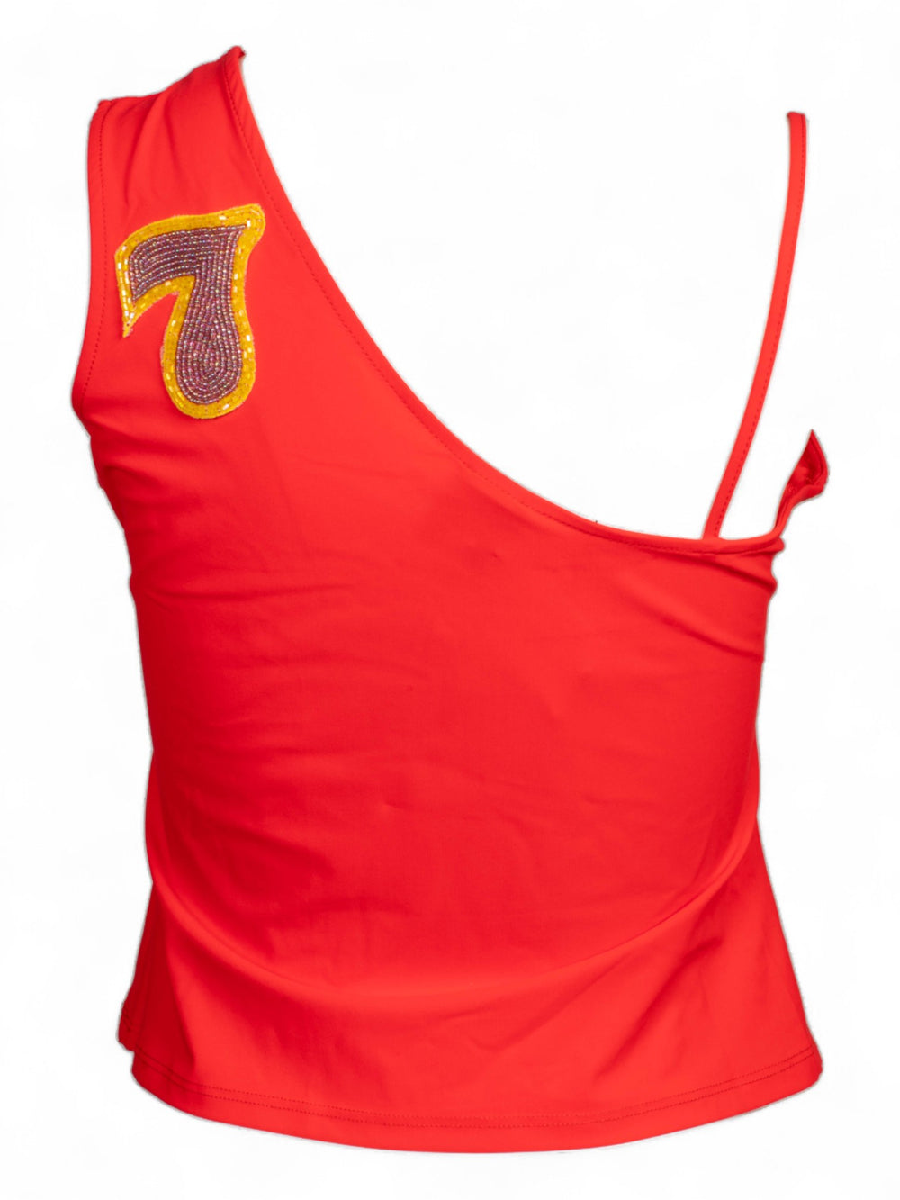 RED BEADED GAMBLER TOP
