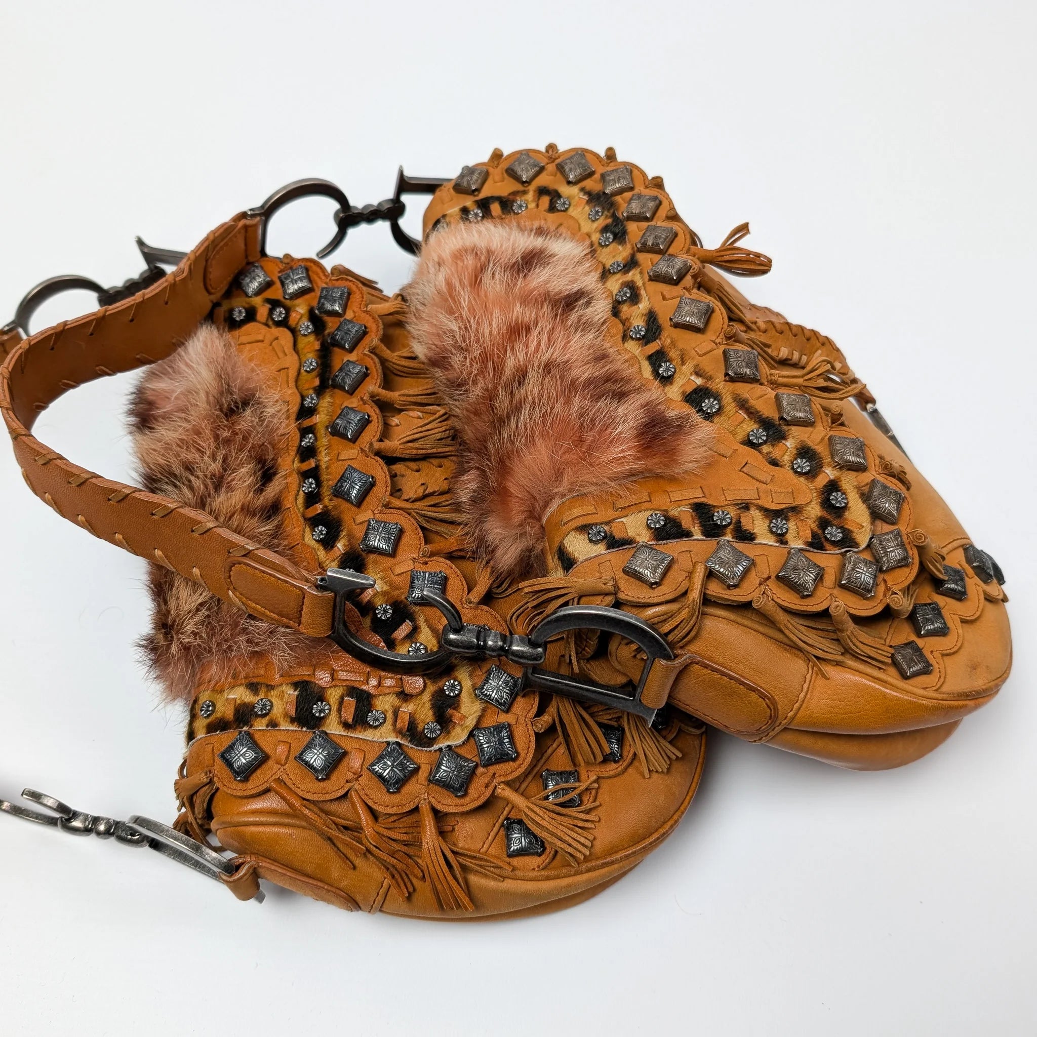 2006 LIMITED EDITION BROWN RABBIT FUR SADDLE BAG @FAR