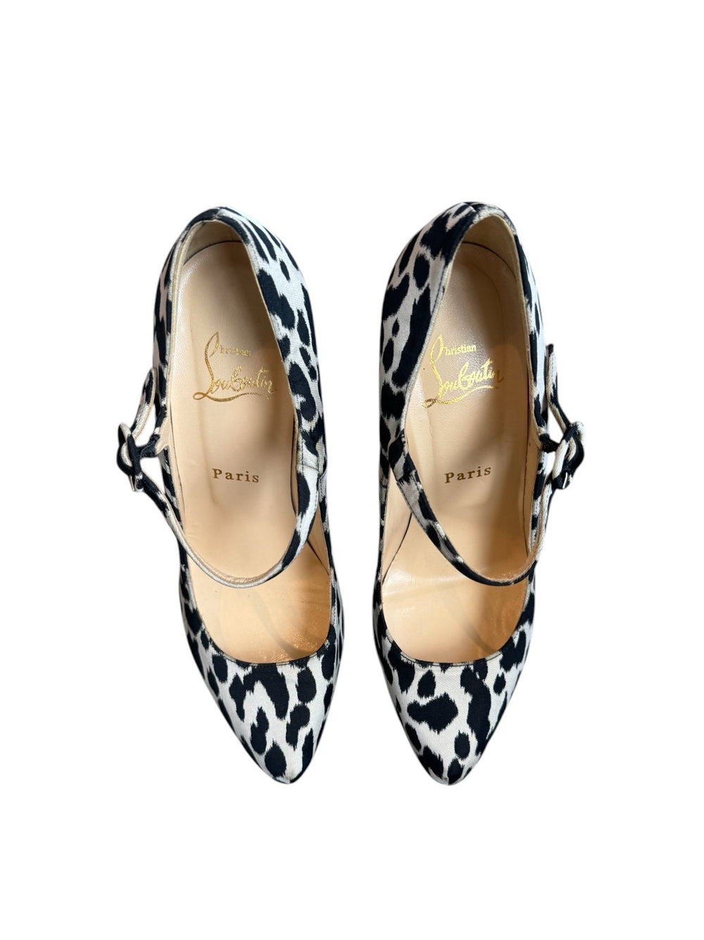 B&W LEOPARD PRINT STILETTO PLATFORM HEELS