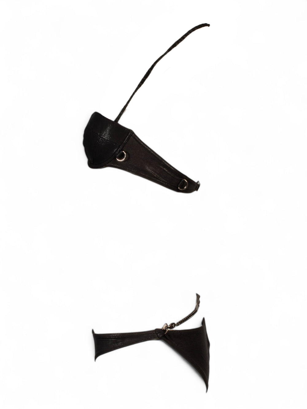 VINTAGE BLACK 2/PC BIKINI with DIOR CHAIN