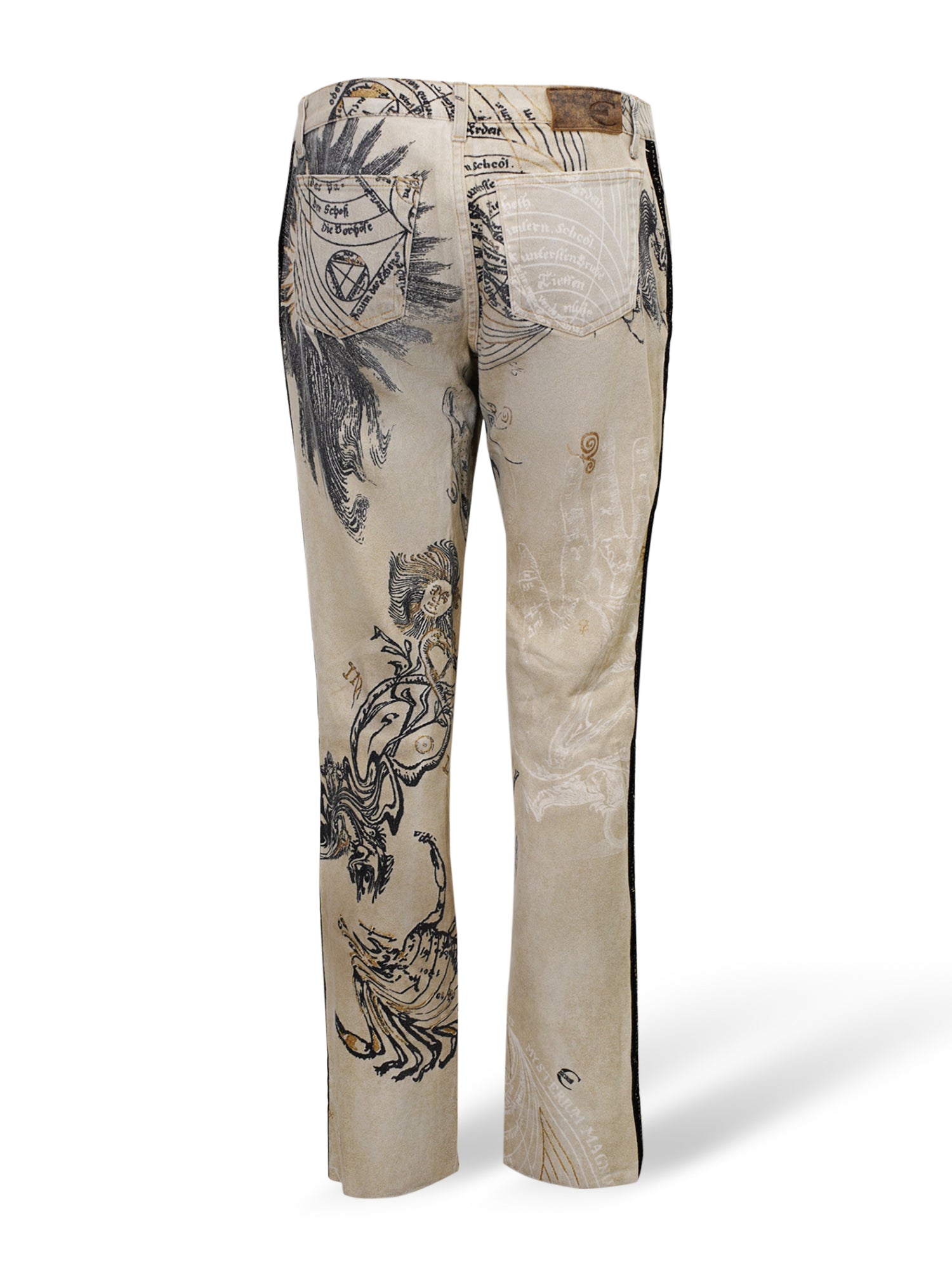 FW03 SCORPIO BEIGE ASTROLOGY SCRIPT JEANS