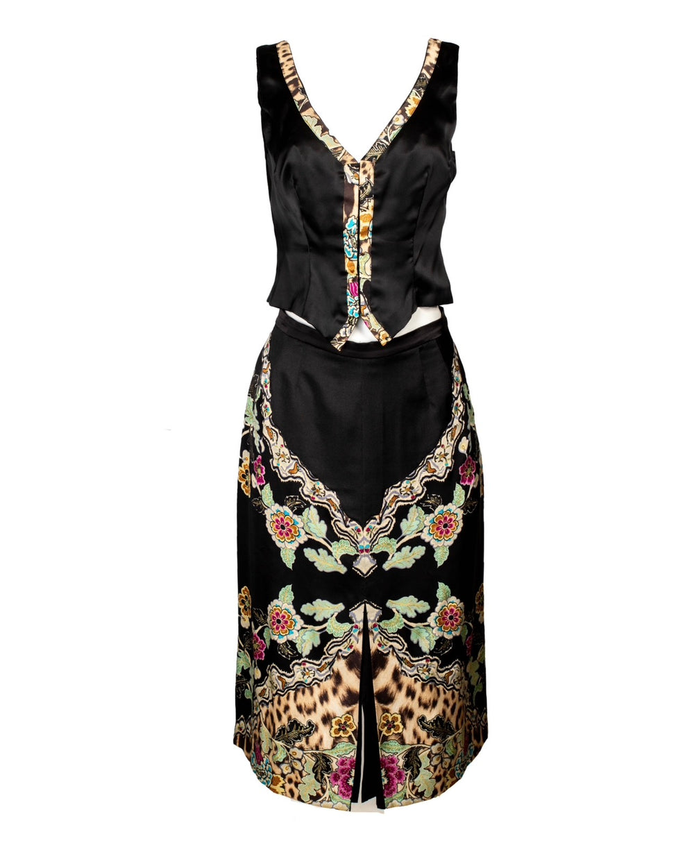 2003 SILK CHINOISERIE TOP & SKIRT SET