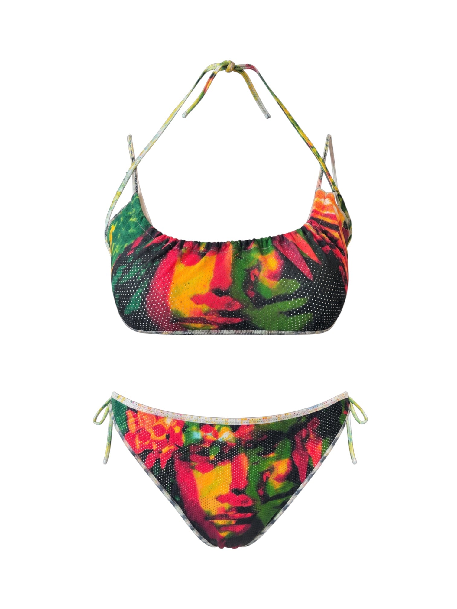 SS00 "PSYCHEDELIC" FACES JERSEY DOUBLE STRAP BIKINI