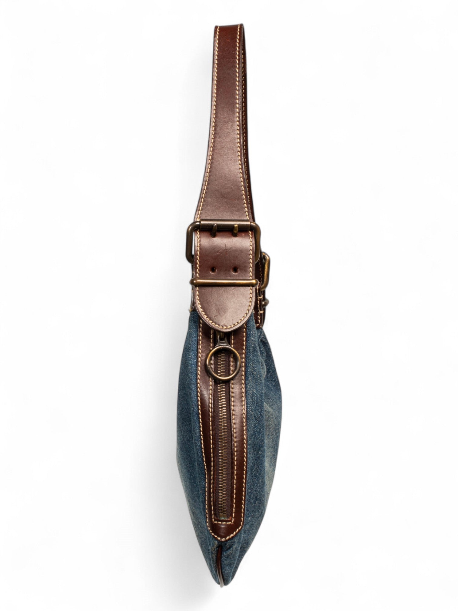 00s DENIM OYSTER SHOULDER PURSE