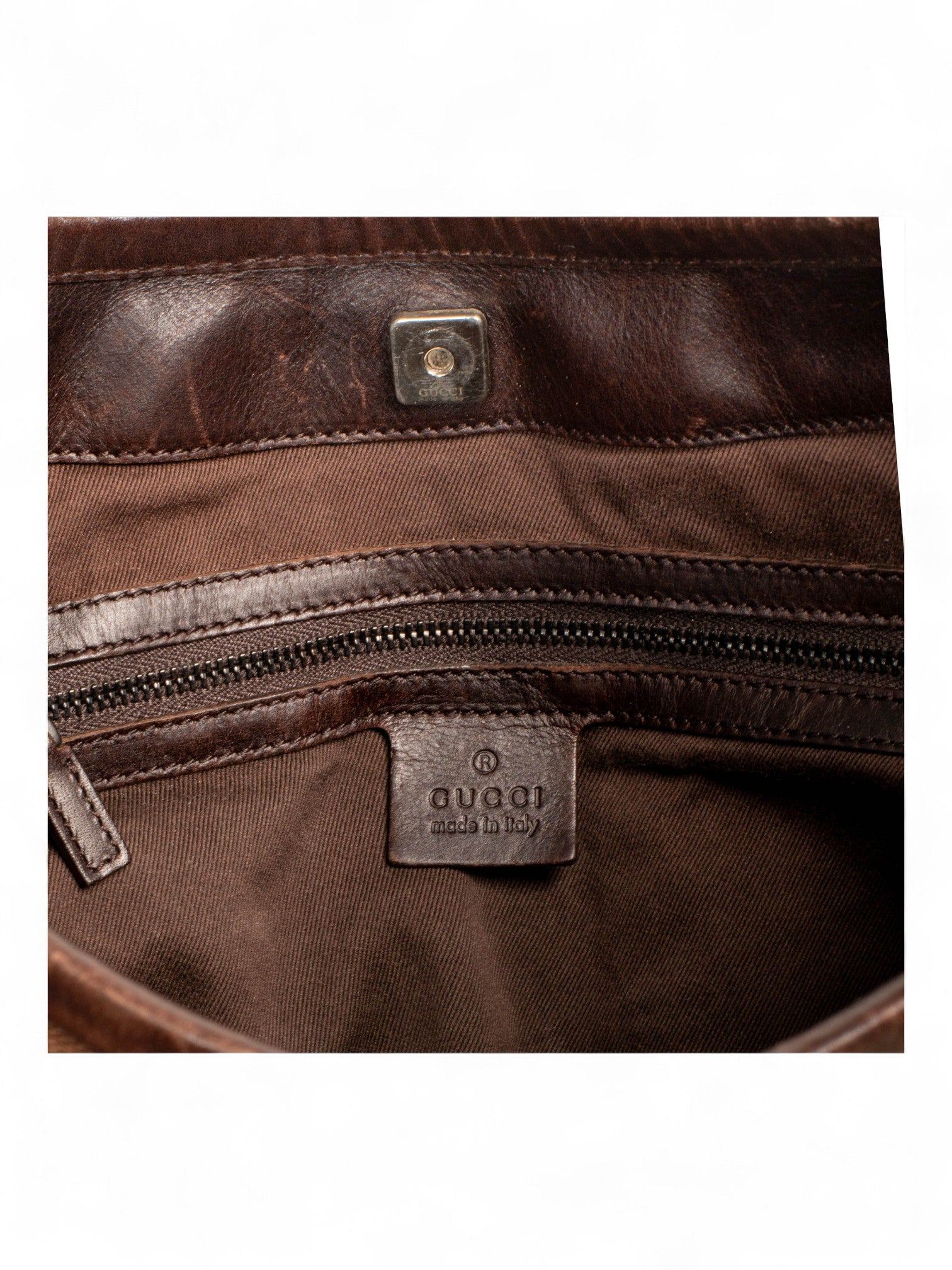 BROWN MONOGRAM HOBO SHOULDER BAG
