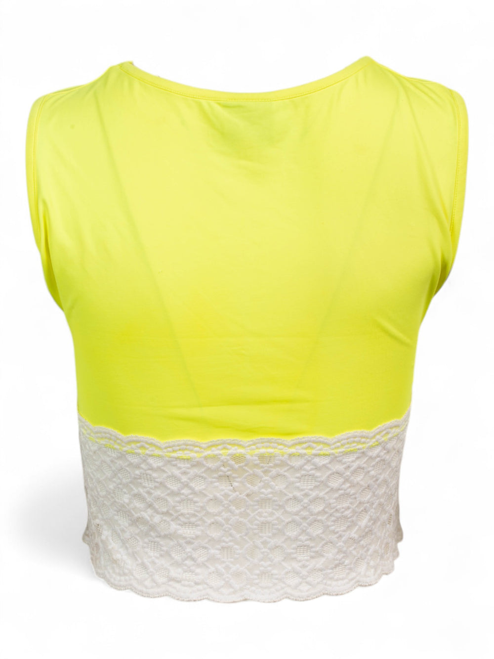 YELLOW & WHITE LACE LOGO TOP