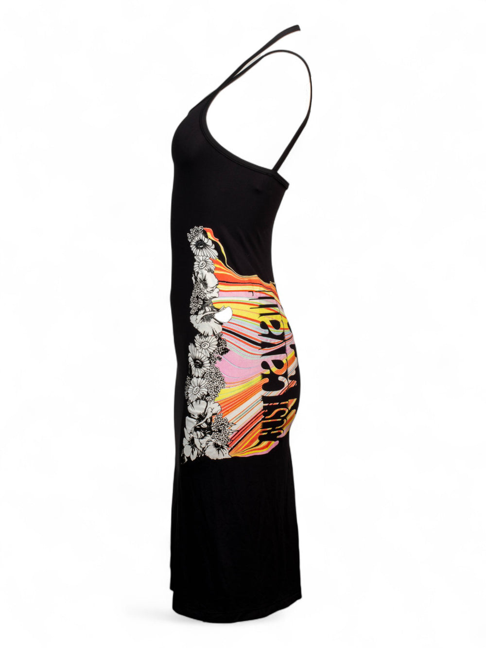00S BLACK LOGO SLIP DRESS