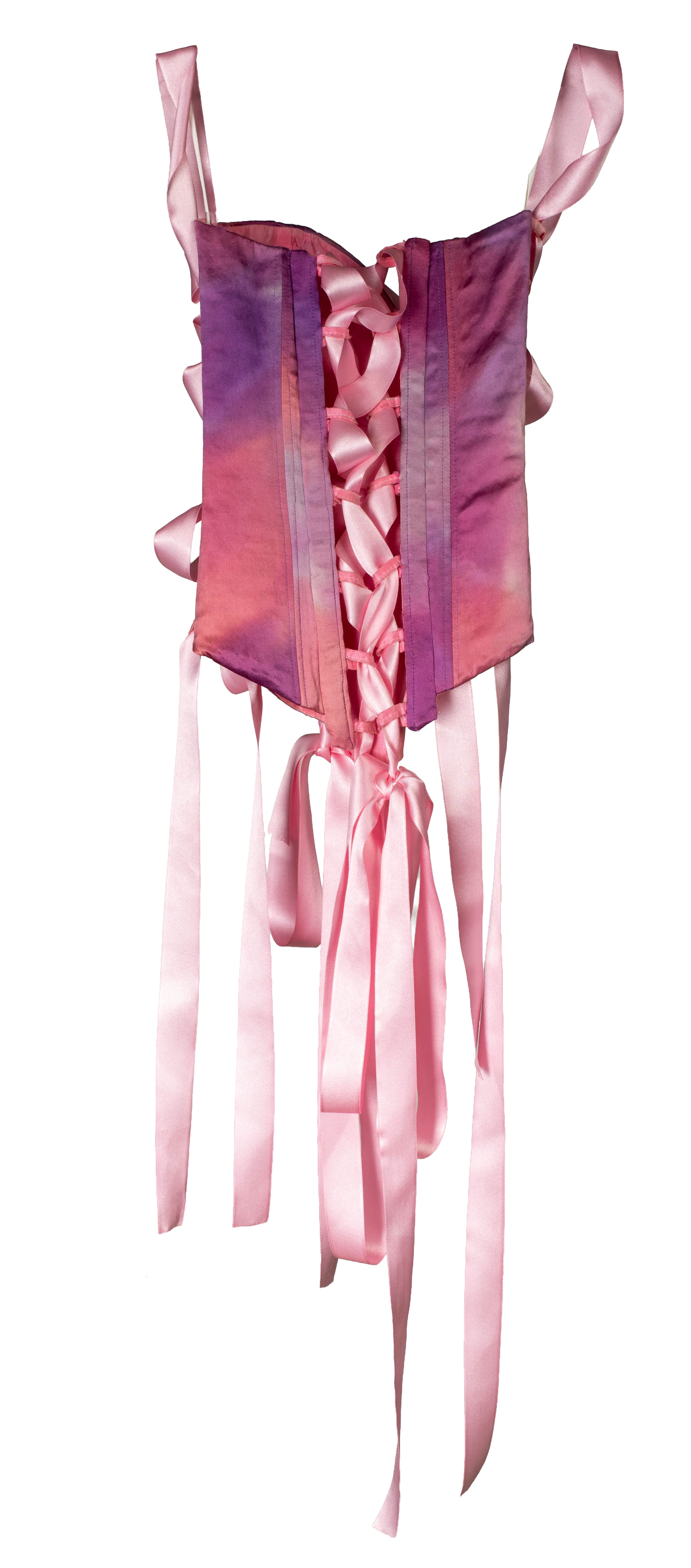 PURPLE & PINK OMBRE LACE UP CORSET