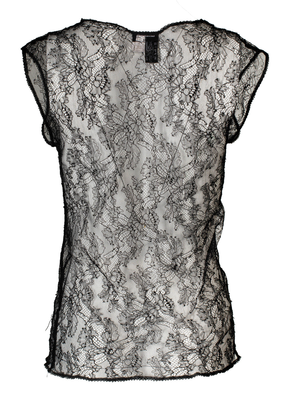 FW04 BLACK CHANTILLY LACE SLEEVELESS TOP *ALTERED*