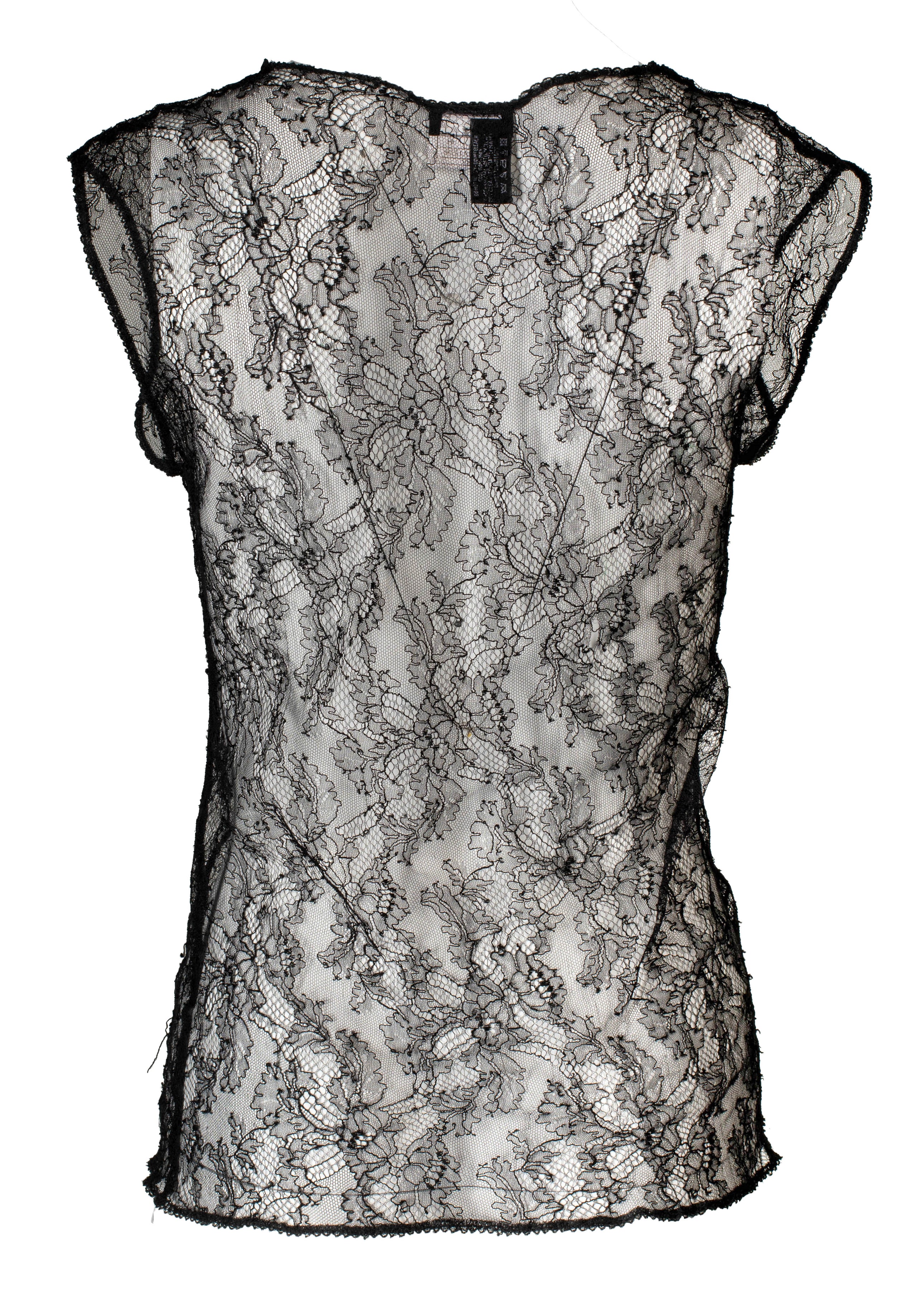 FW04 BLACK CHANTILLY LACE SLEEVELESS TOP *ALTERED*