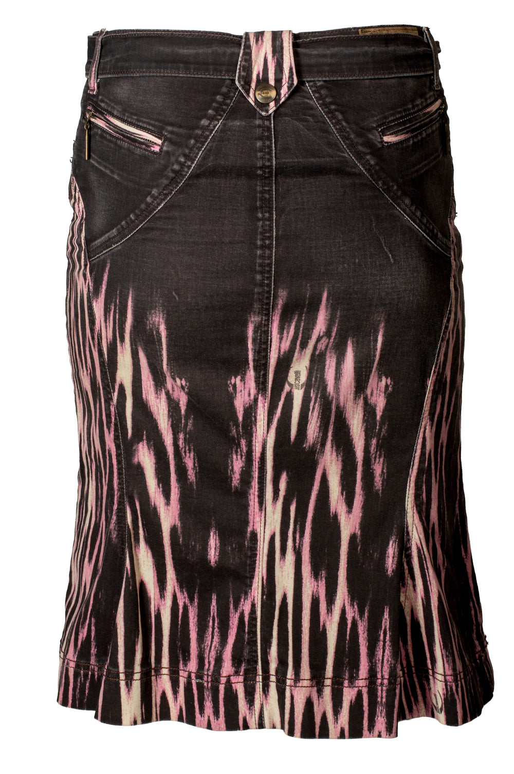 MERMAID BLACK & PINK LEOPARD PRINT MIDI SKIRT @MDSG