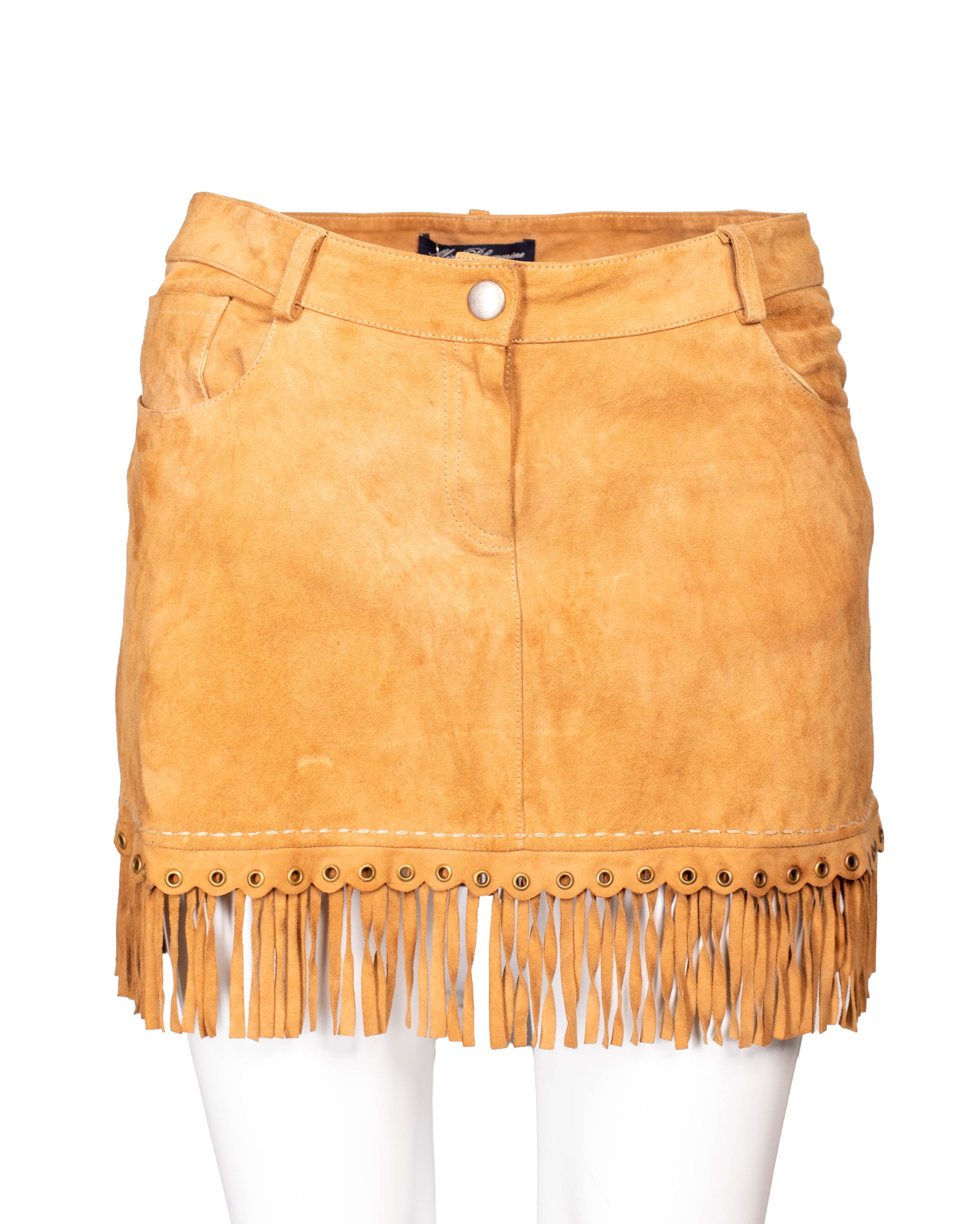 SUEDE FRINGE MINISKIRT