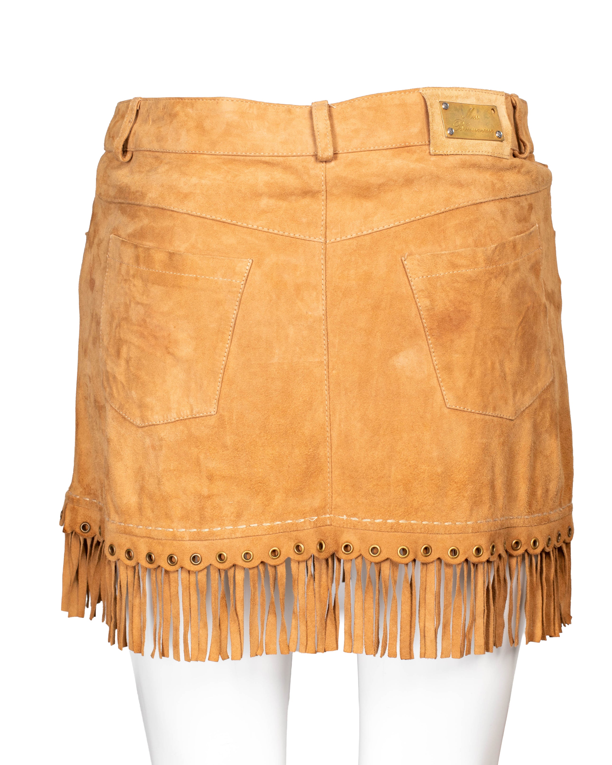 SUEDE FRINGE MINISKIRT