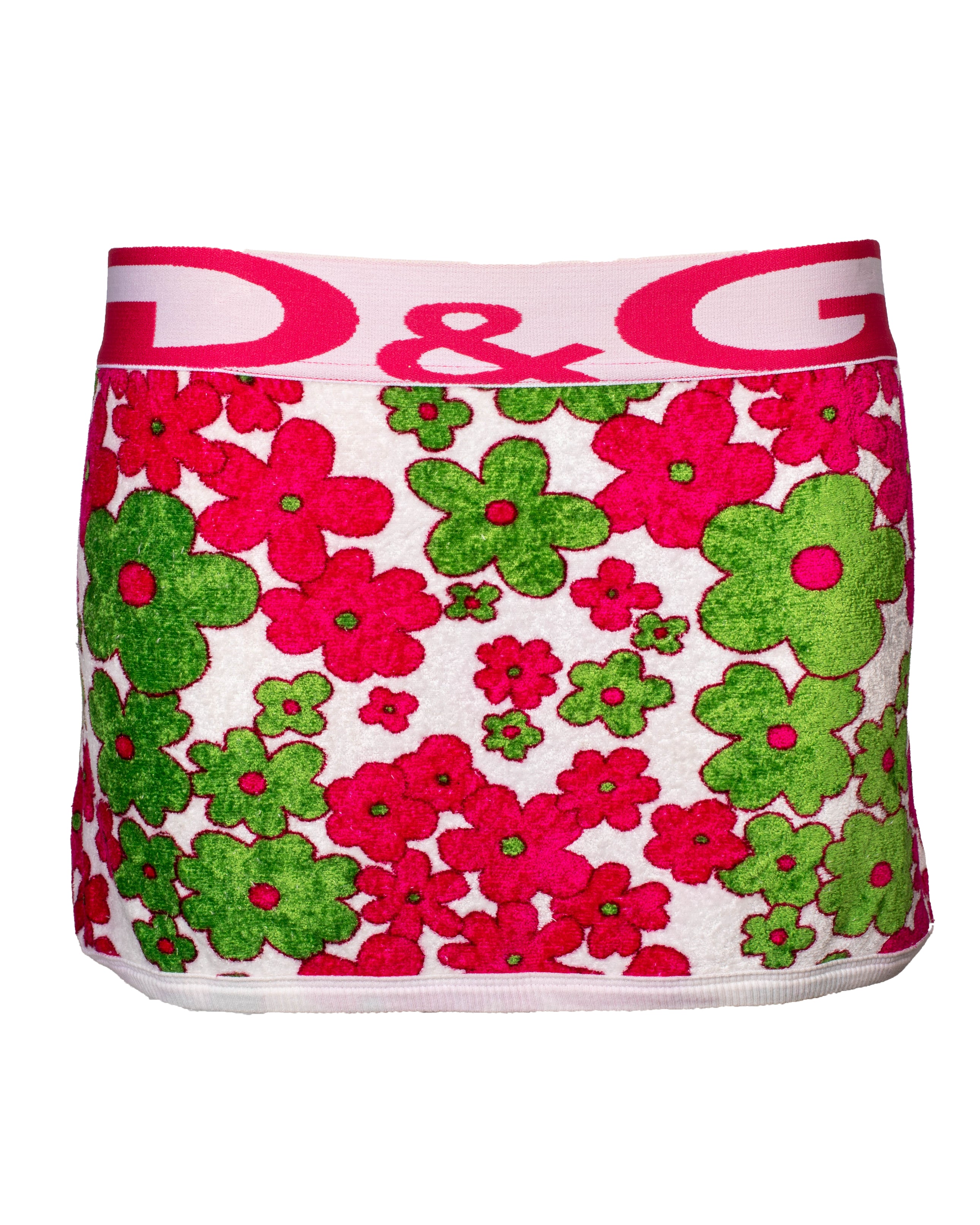 FLORAL TERRY CLOTH MINI SKIRT @AFENI