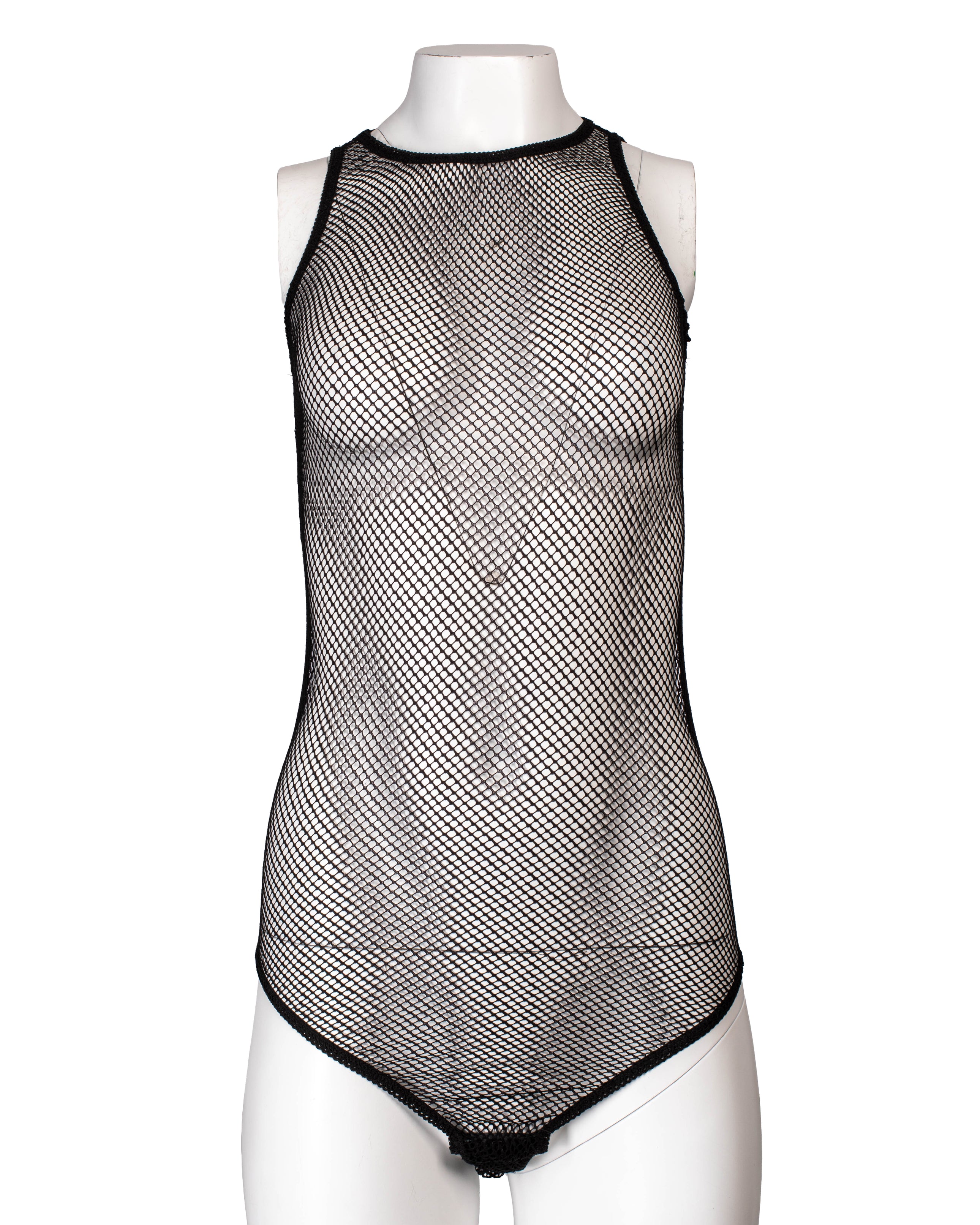 BLACK FISHNET BODYSUIT