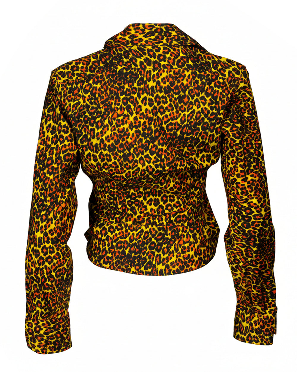 AW23 LEOPARD PRINTED DRAPED BUTTON DOWN TOP (NWT)