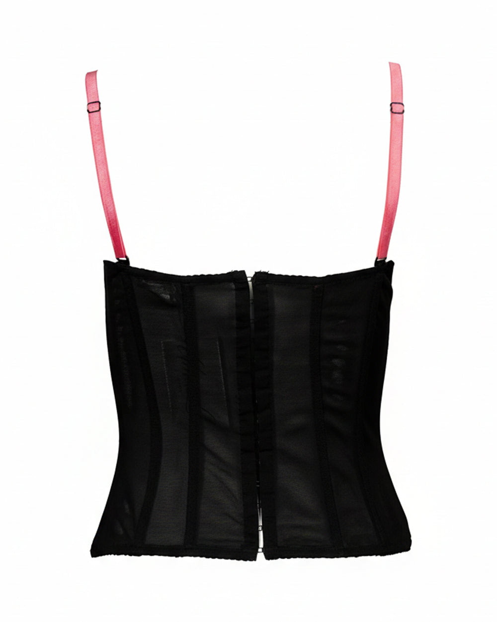 BLACK & PINK LACE BUSTIER TOP