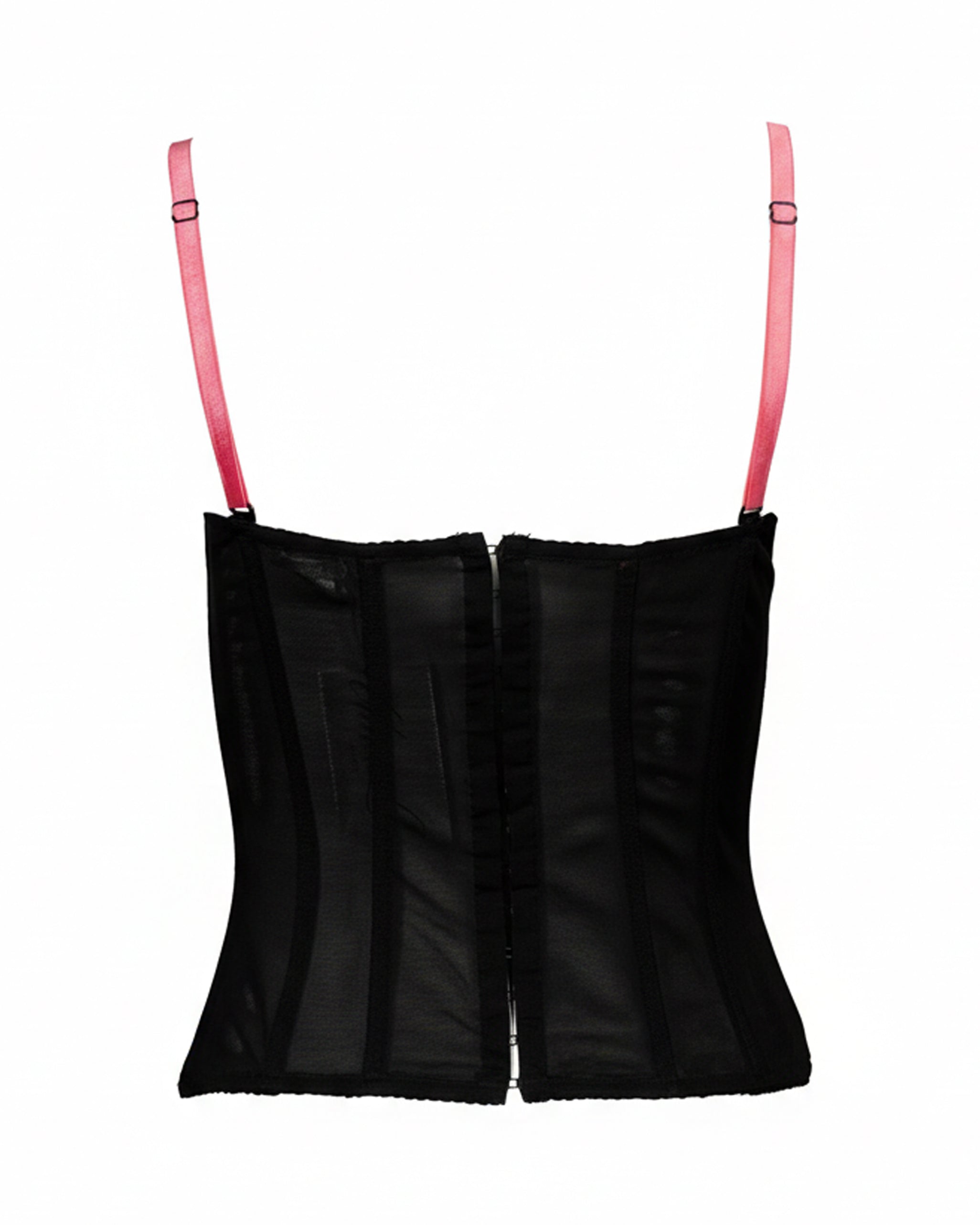 BLACK & PINK LACE BUSTIER TOP