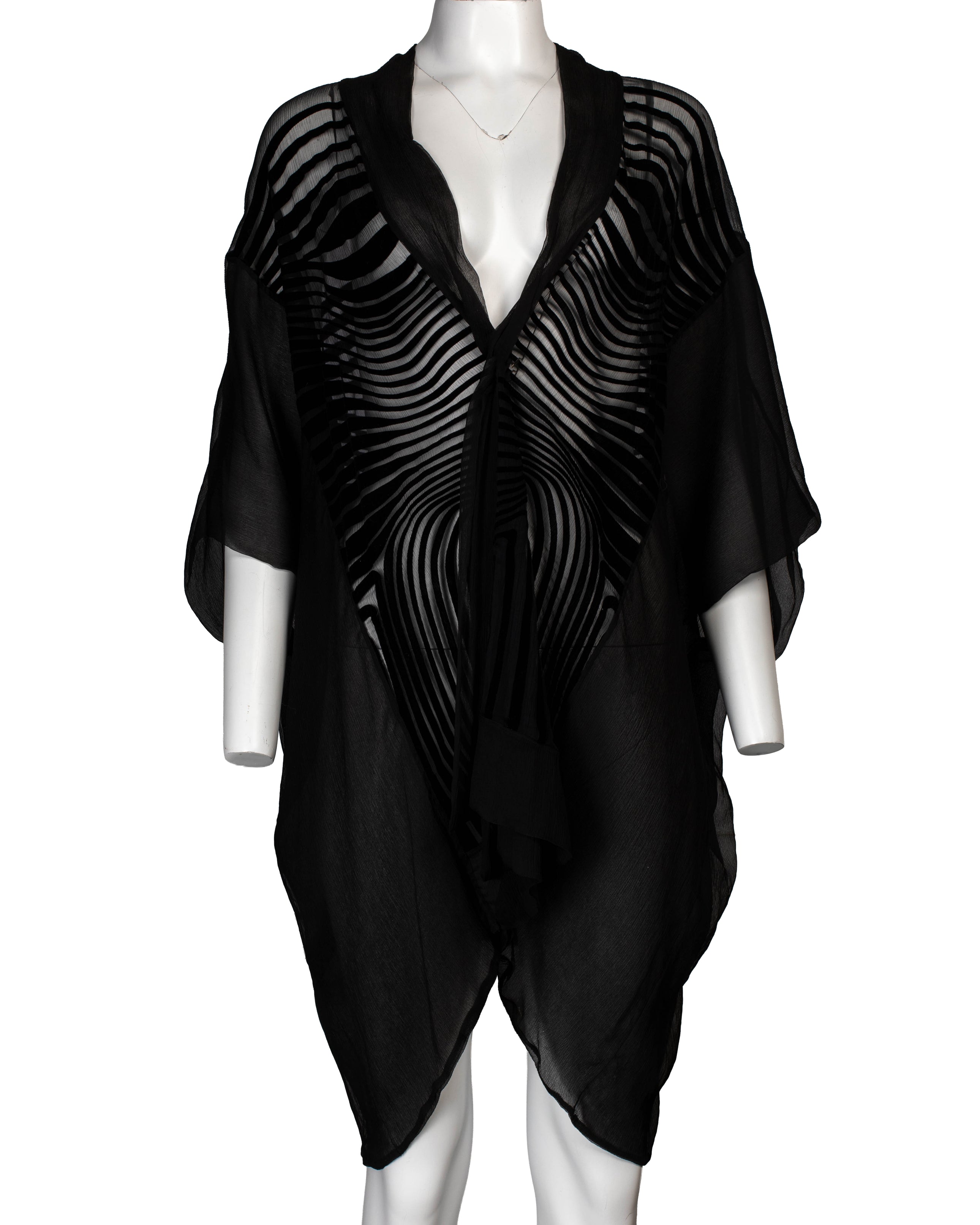 SOLIEL STRIPED MESH SHORT SLEEVE CARDIGAN @NICOZ