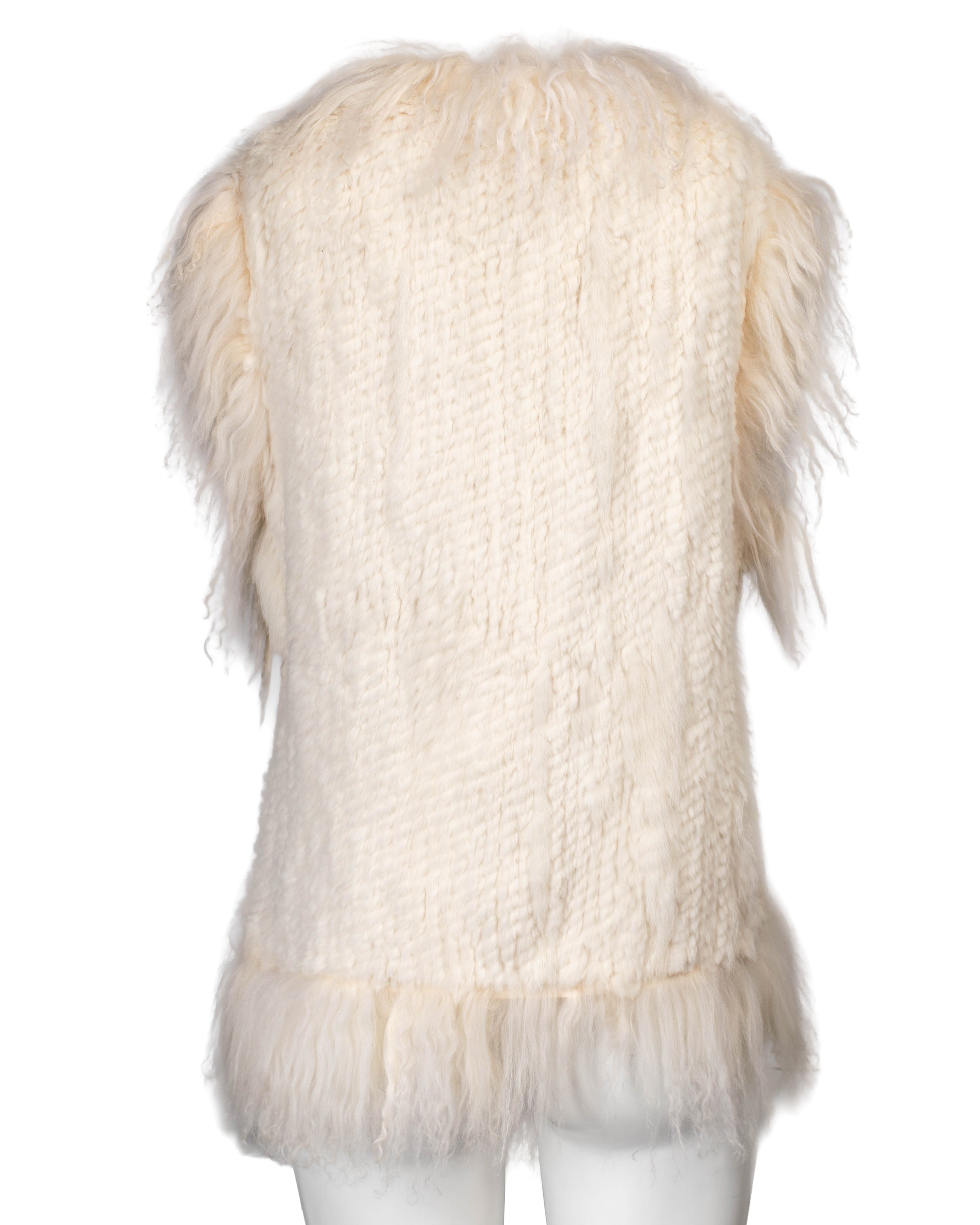 CREAM RABBIT FUR VEST @MDSG