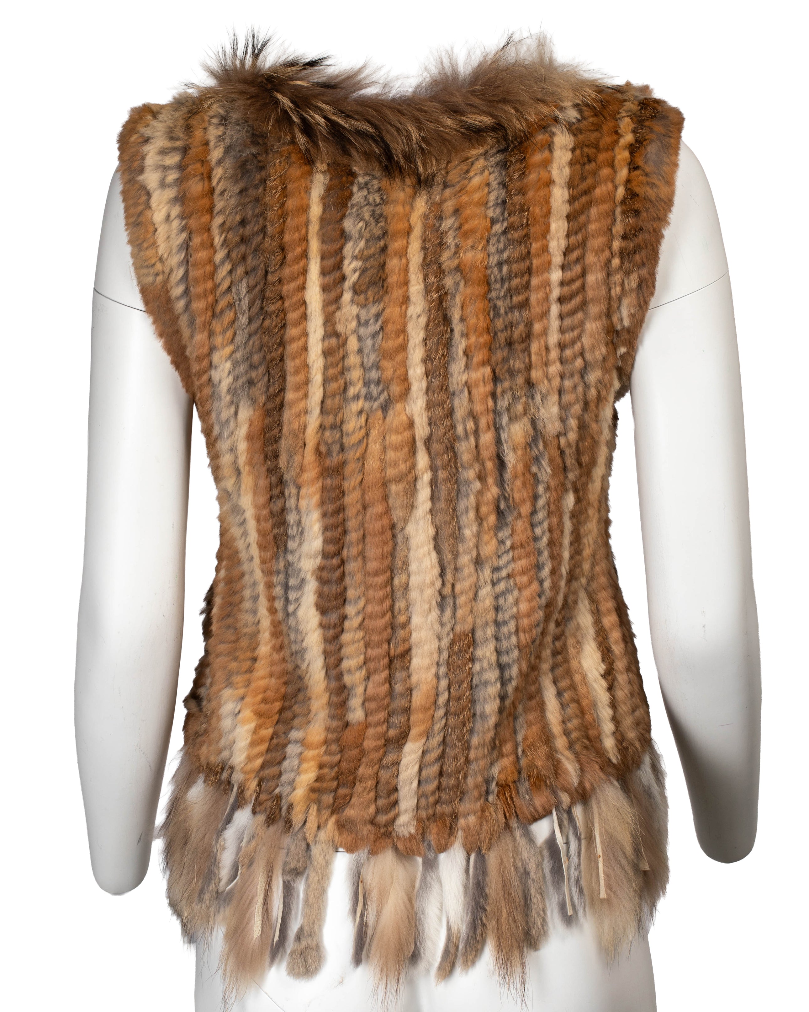 00S RABBIT FUR FRINGE VEST TOP