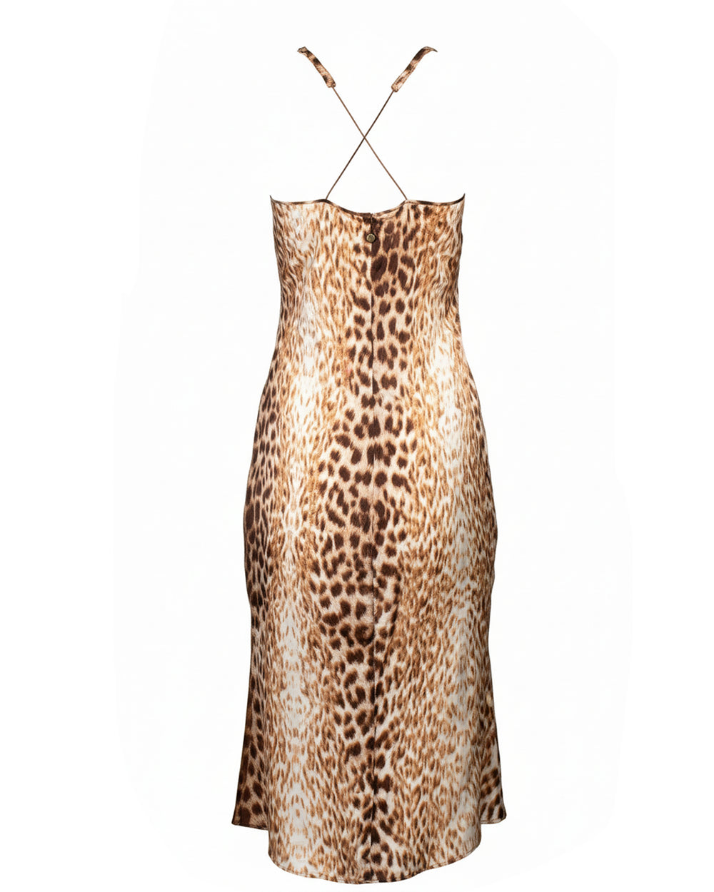 SILK CREAM & CHEETAH MIDI DRESS