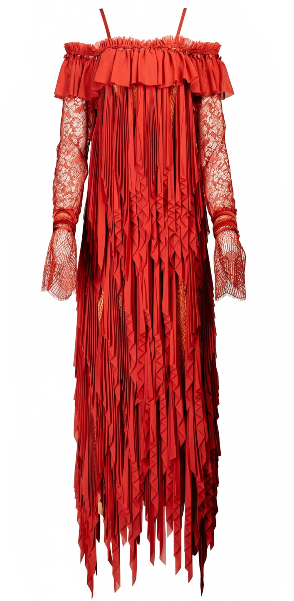 FW18 CORSETED LACE FRINGE DRESS (NWT)