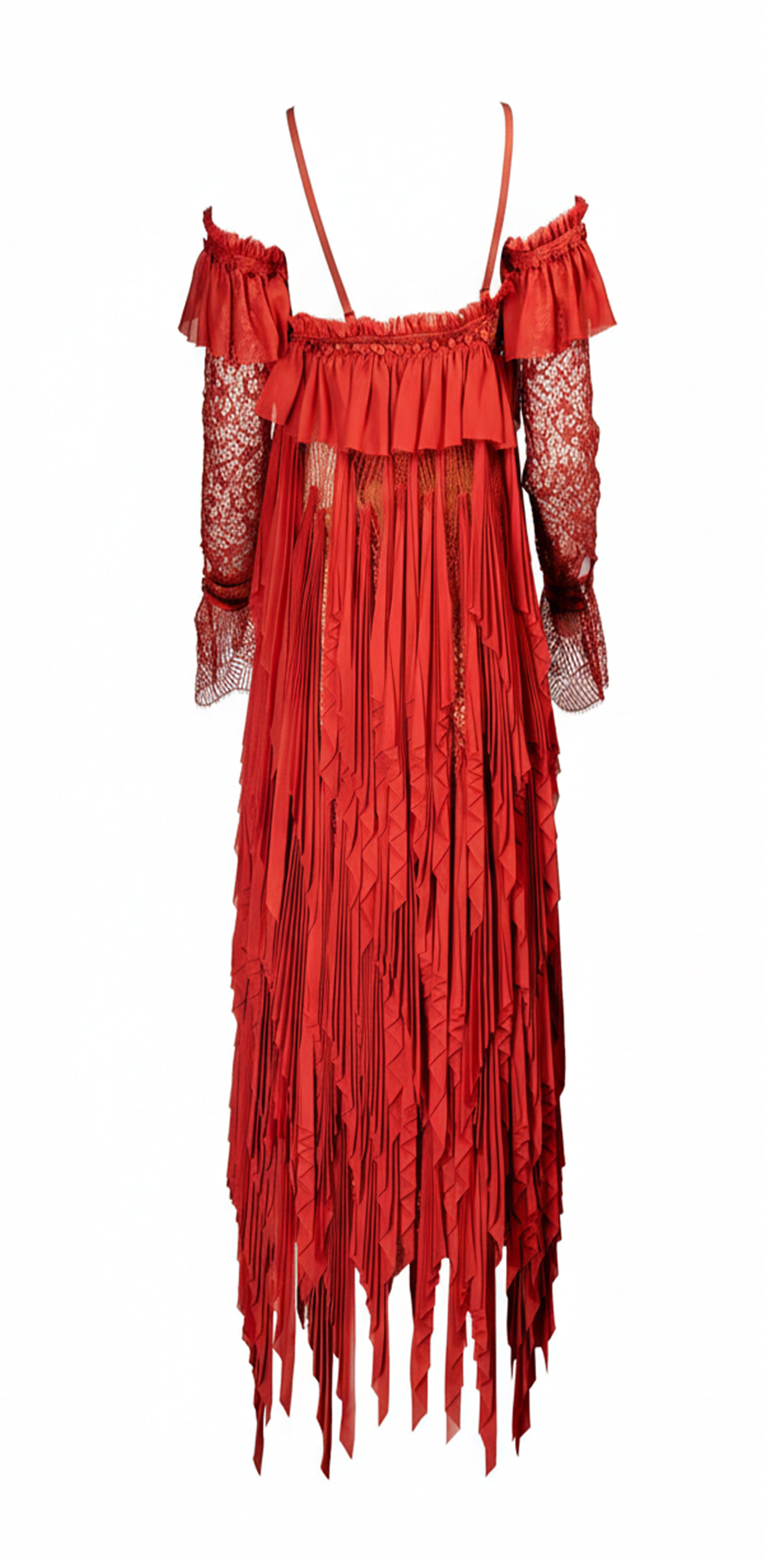 FW18 CORSETED LACE FRINGE DRESS (NWT)