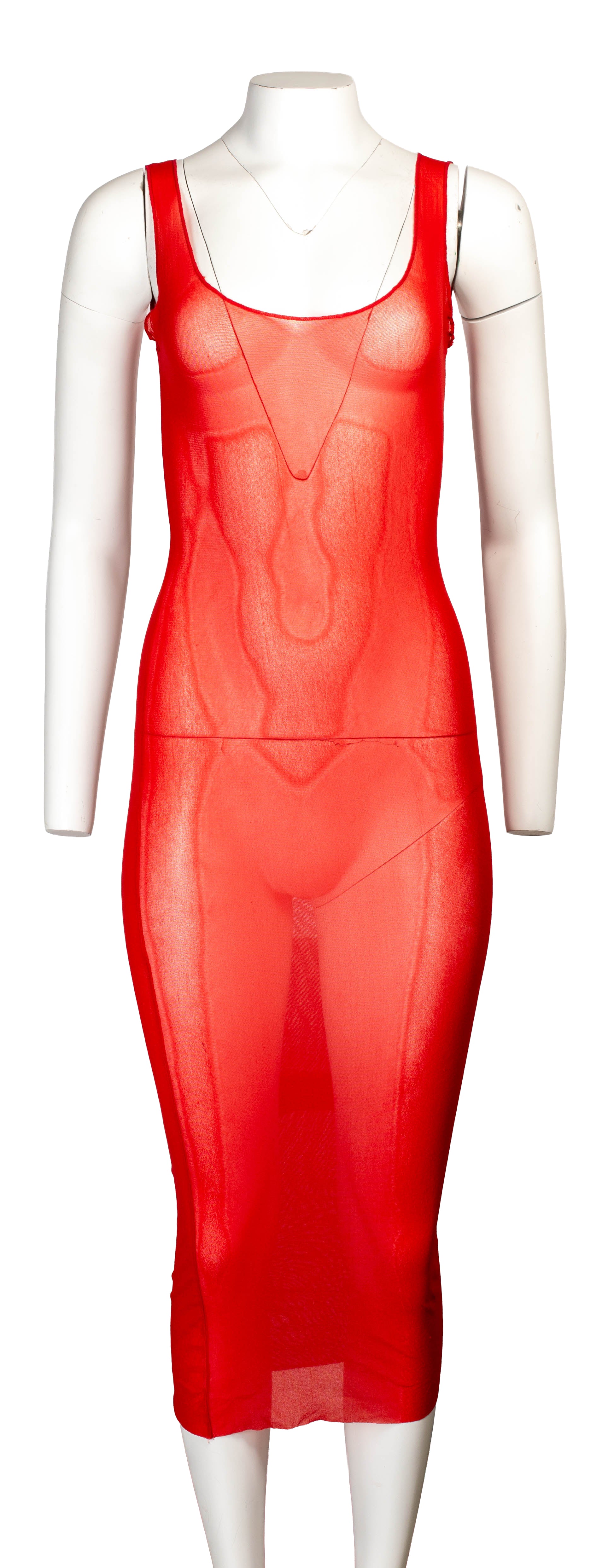 RED MESH MAXI TANK DRESS (AS IS)