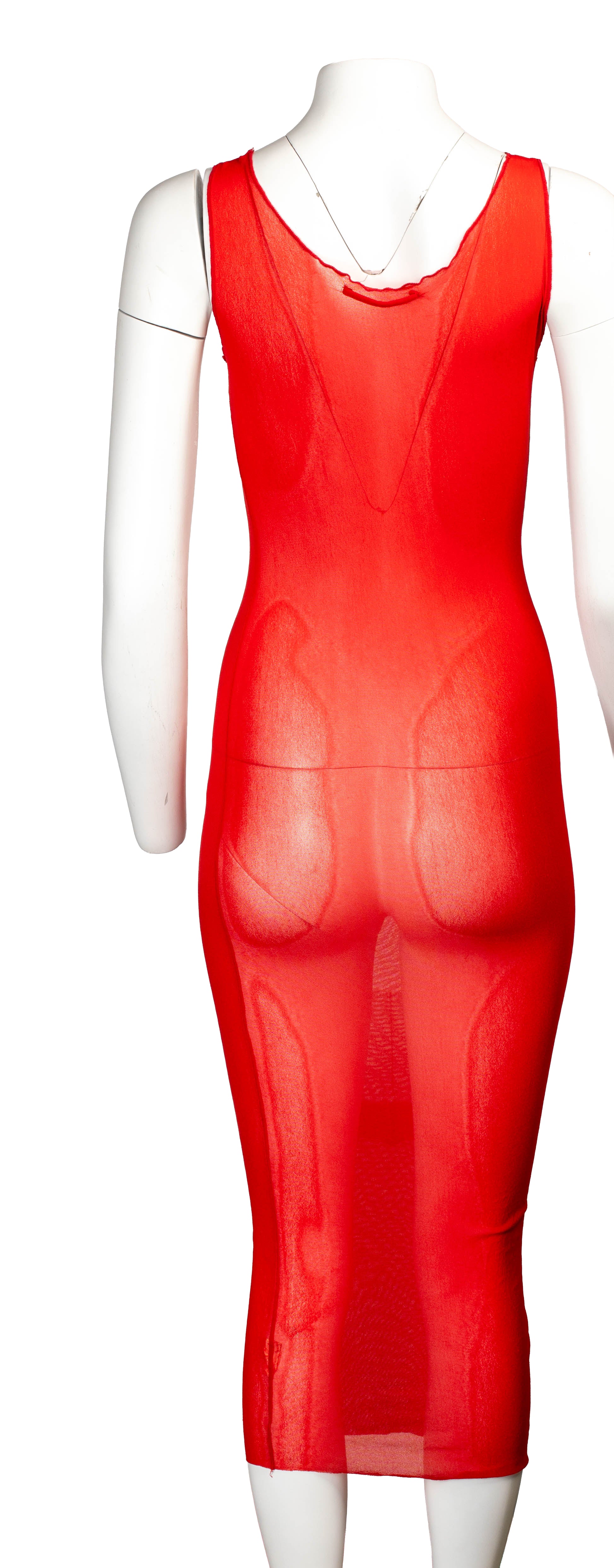RED MESH MAXI TANK DRESS (AS IS)