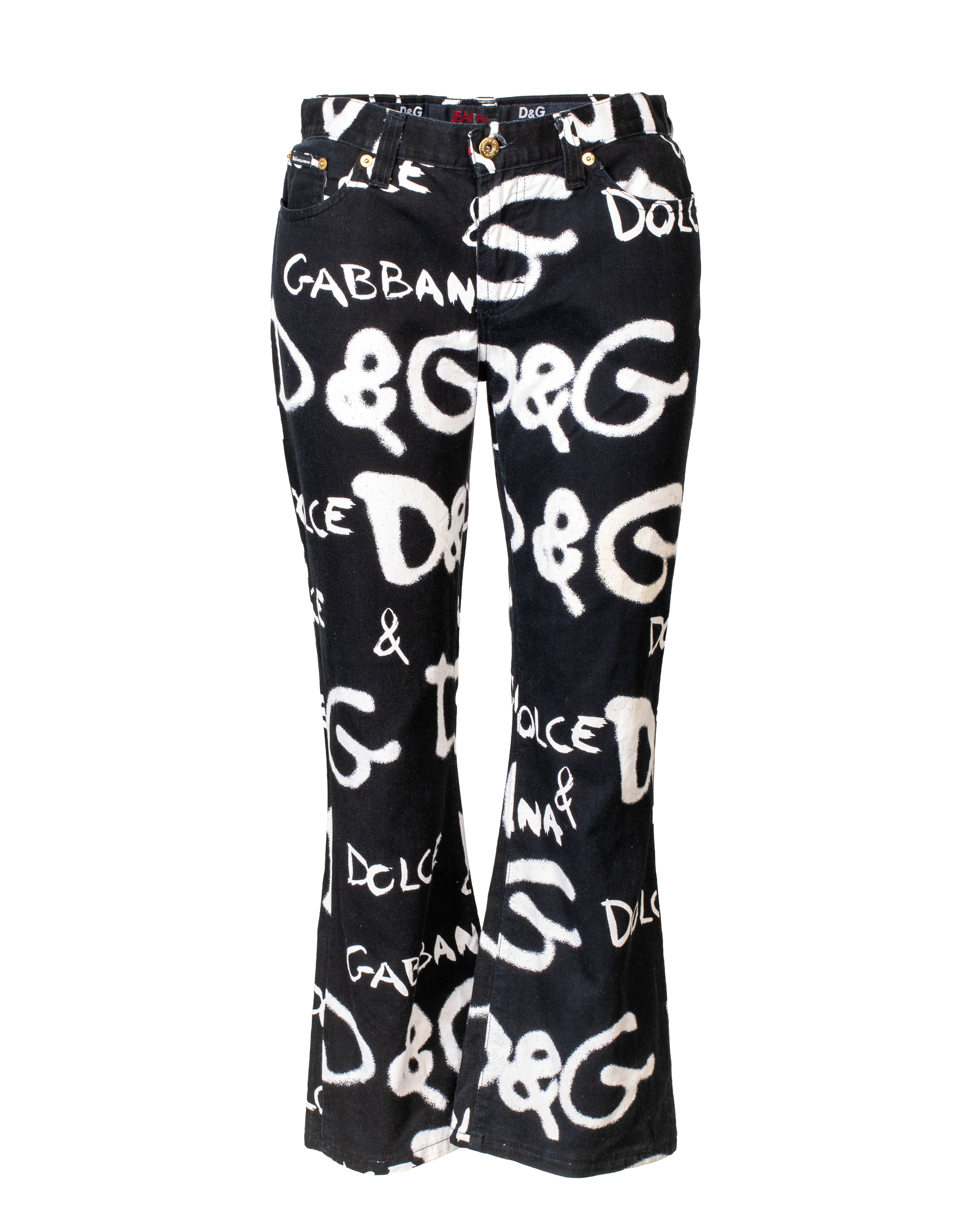 GRAFFITI PRINTED B&W JEANS