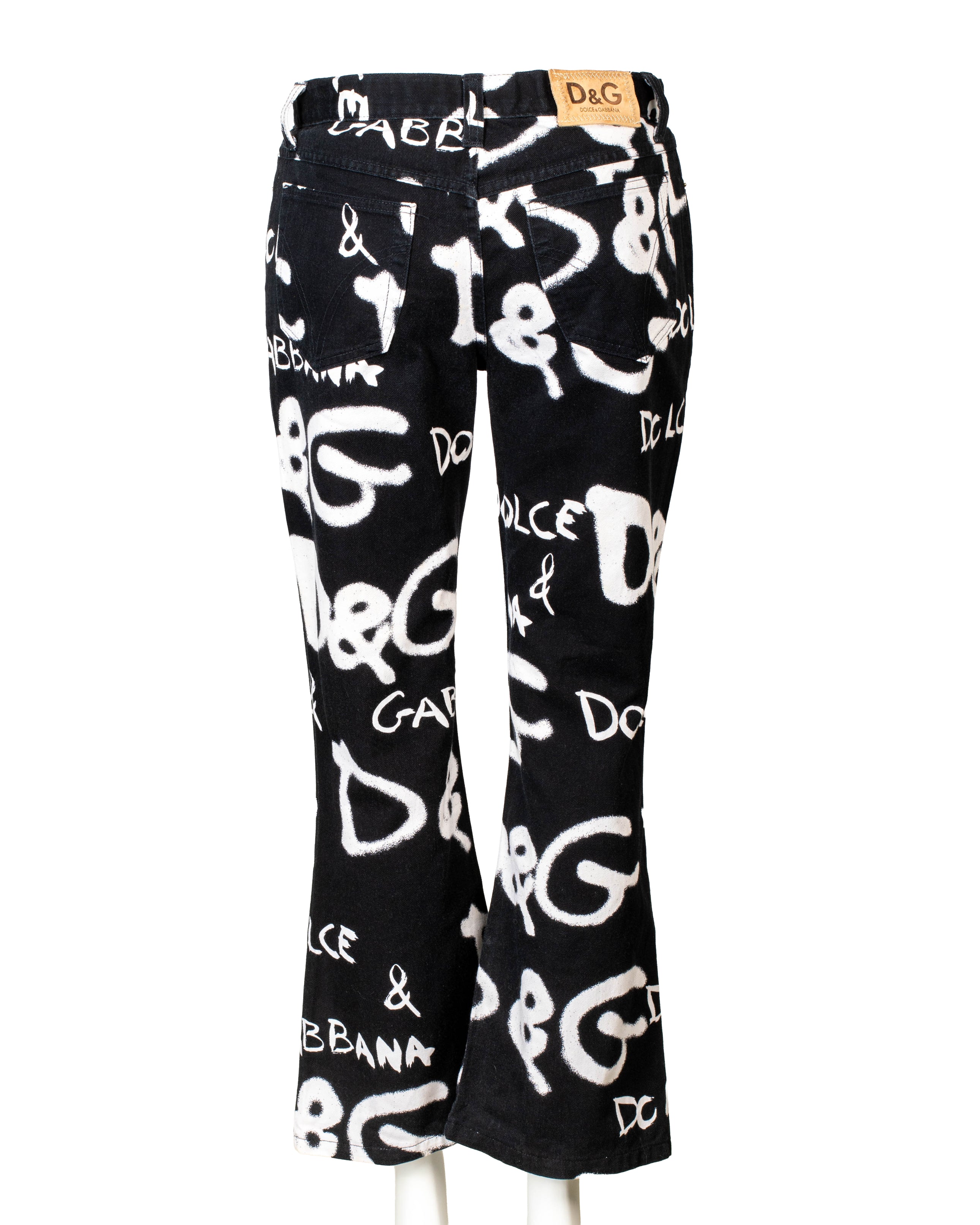 GRAFFITI PRINTED B&W JEANS