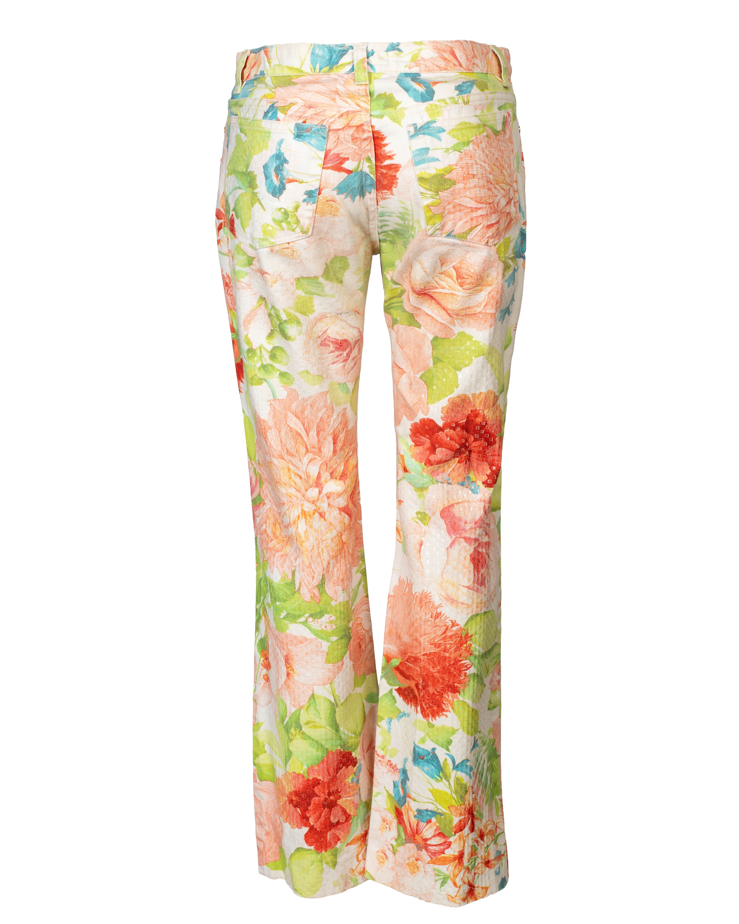 90S FLORAL SEQUIN PRINTED PANTS @AFENI