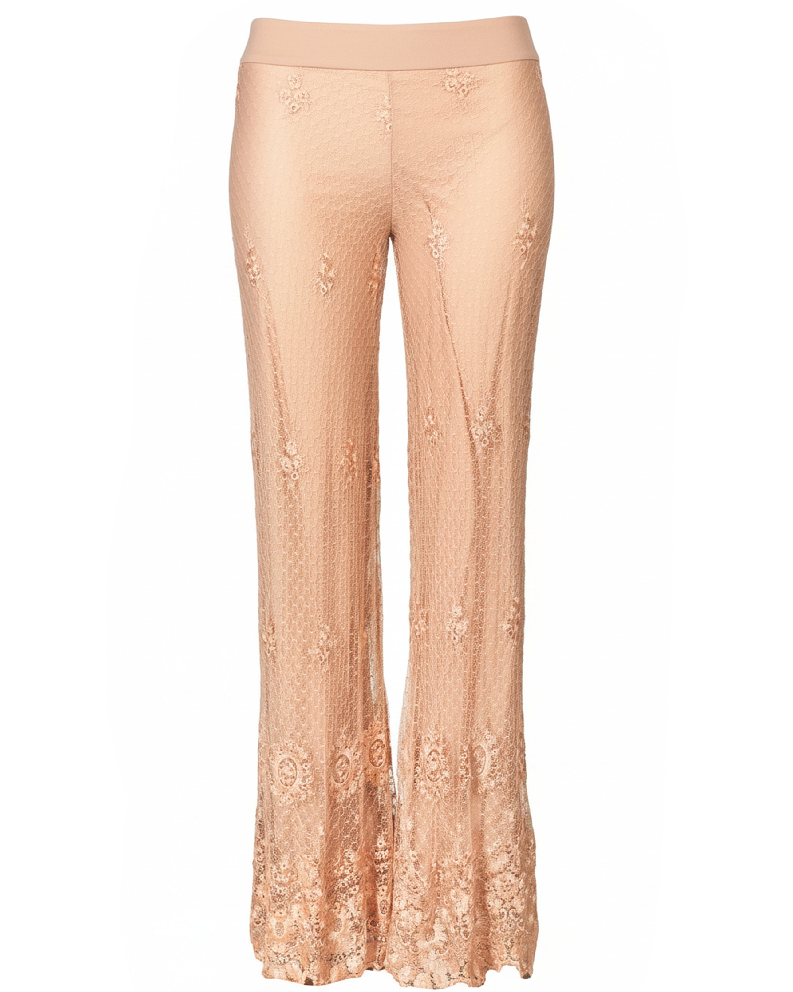 90/00'S BLUSH LACE FLARED PANTS