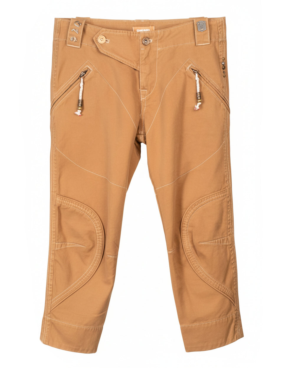 BROWN STUDDED CAPRIS