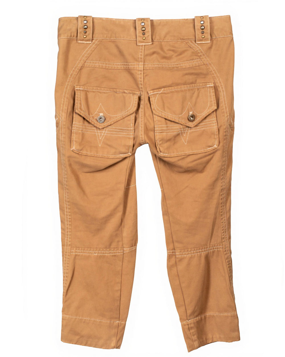 BROWN STUDDED CAPRIS