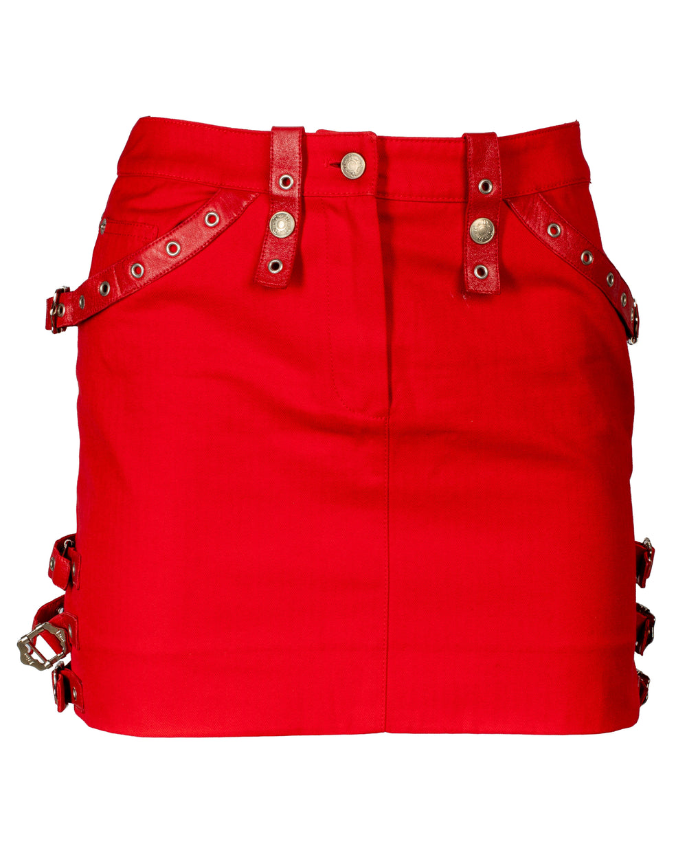 SS03 RED BONDAGE SKIRT @TSCOTT